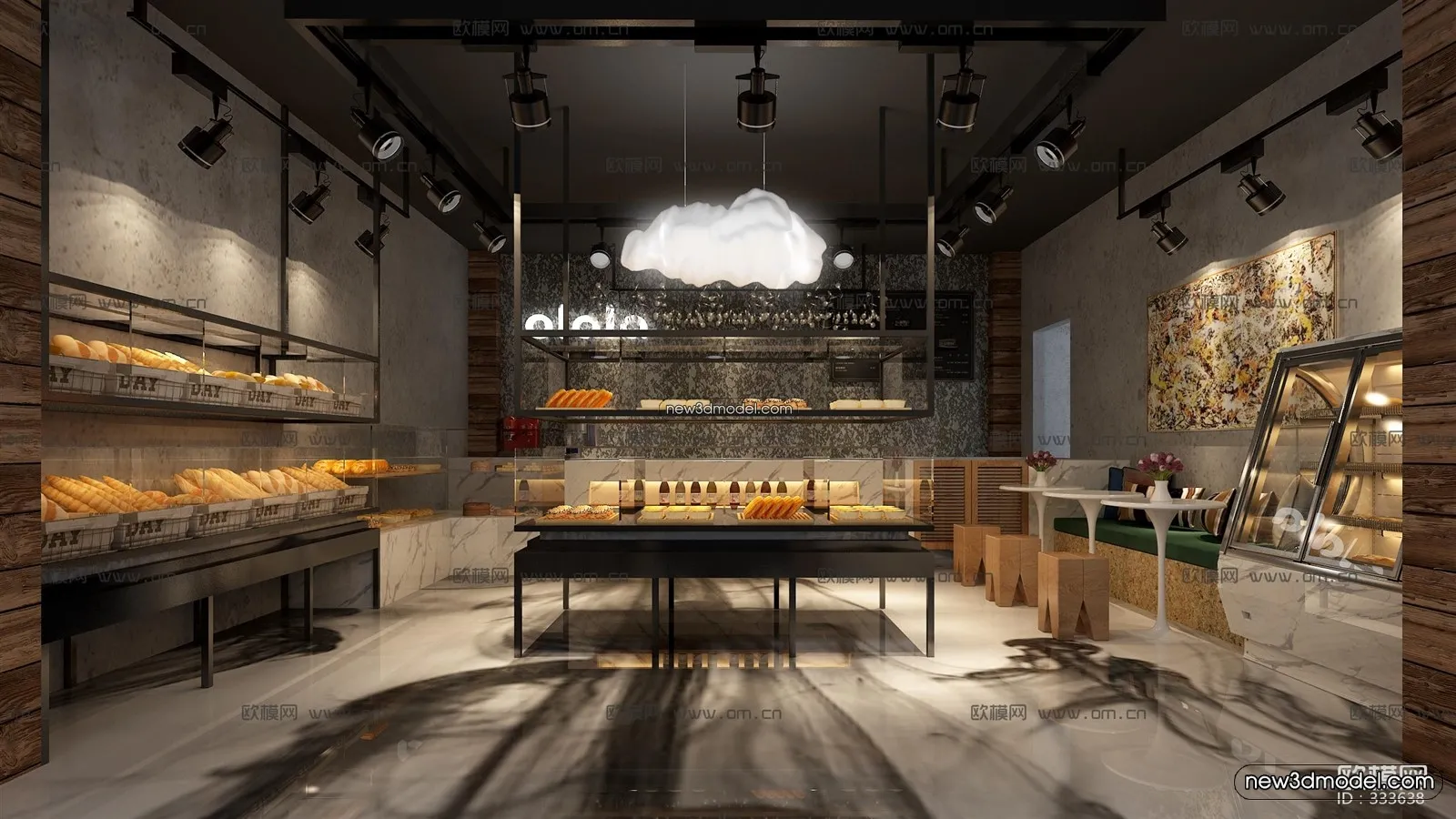 Restaurant and Fastfood 3D Scene - 3D Blocks - 058