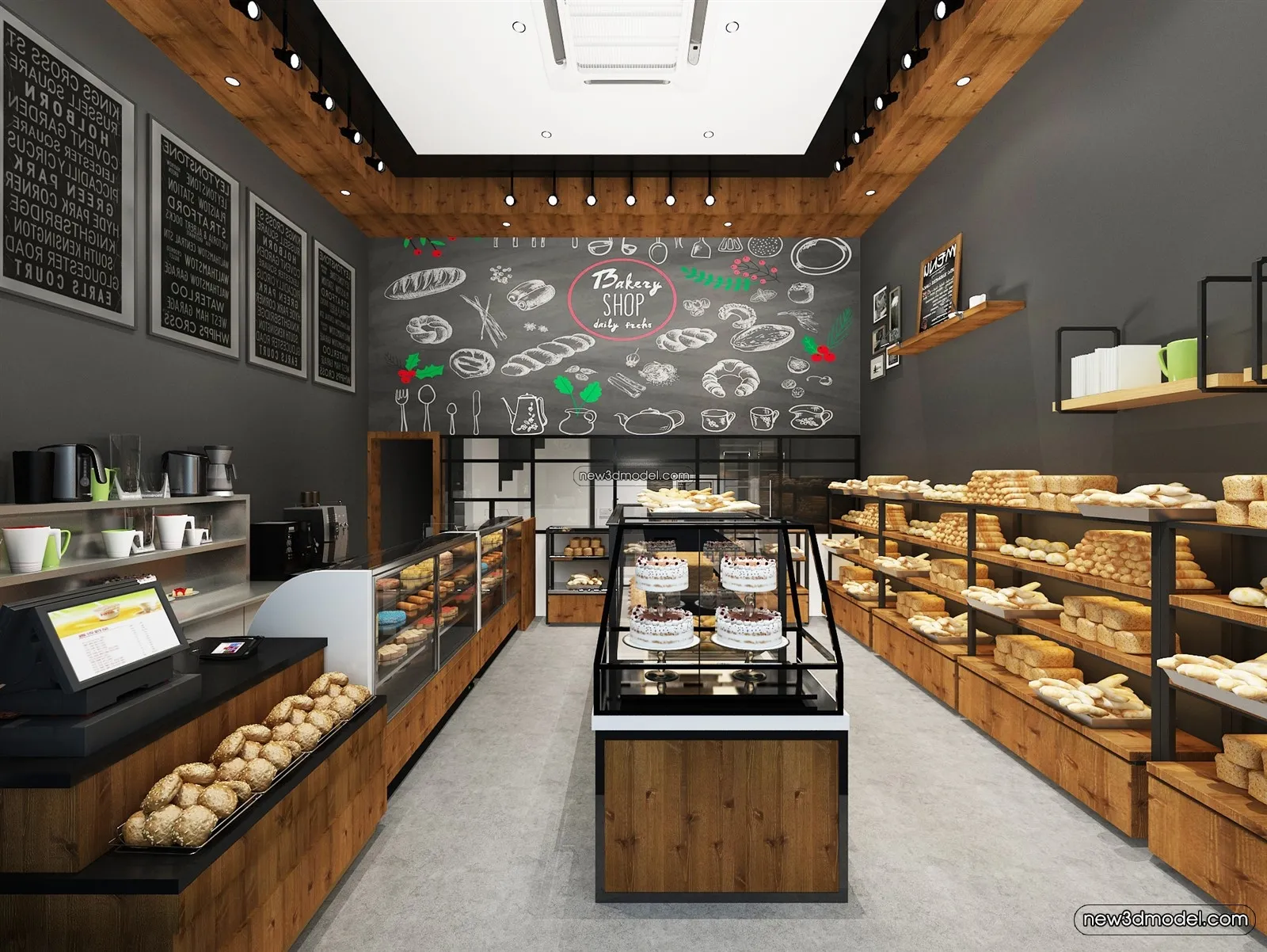 Restaurant and Fastfood 3D Scene - 3D Blocks - 061