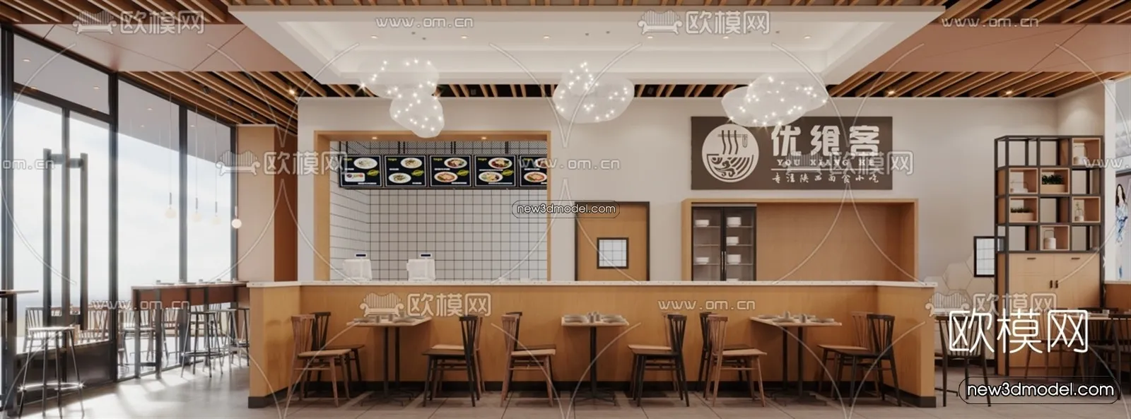 Restaurant and Fastfood 3D Scene - 3D Blocks - 062