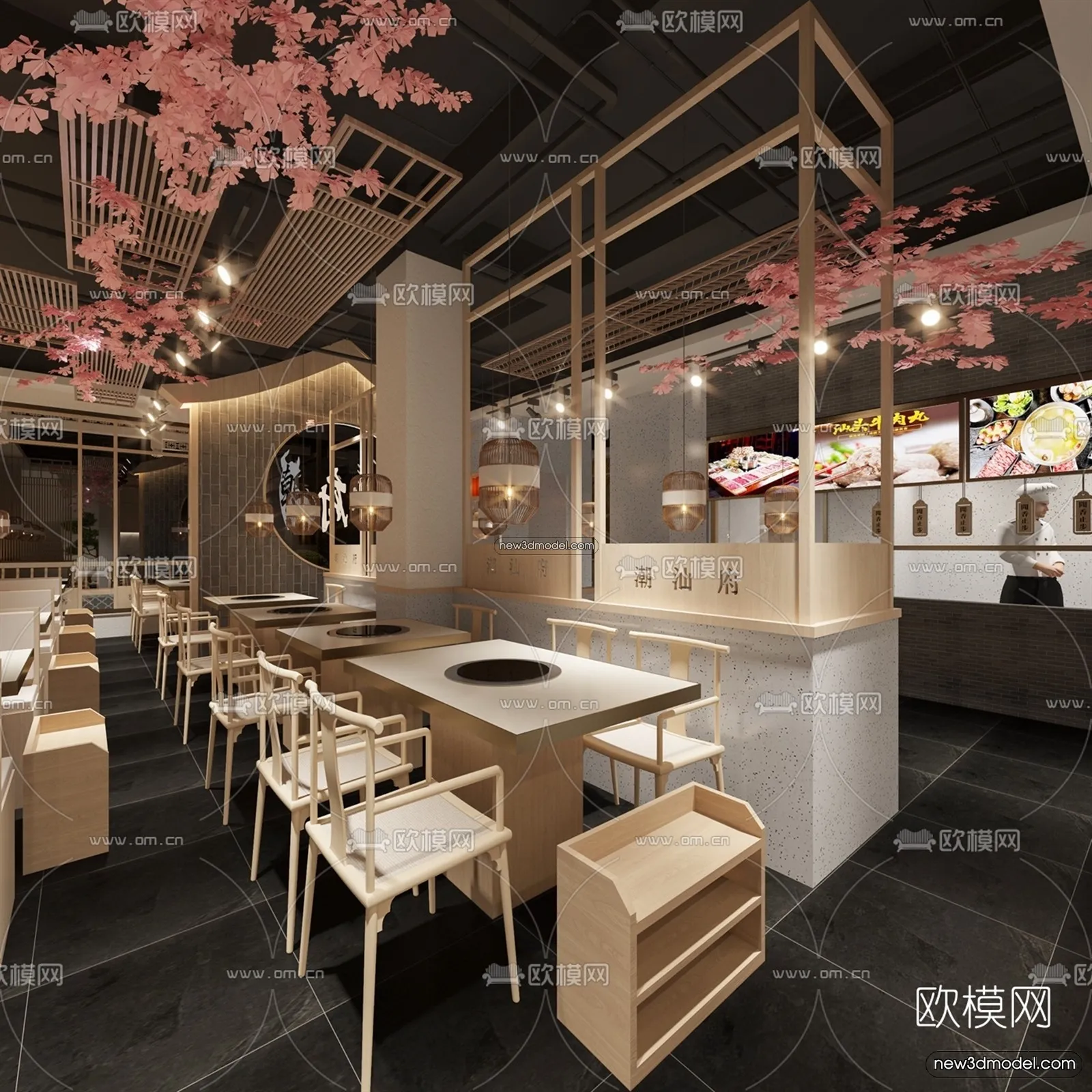 Restaurant and Fastfood 3D Scene - 3D Blocks - 066