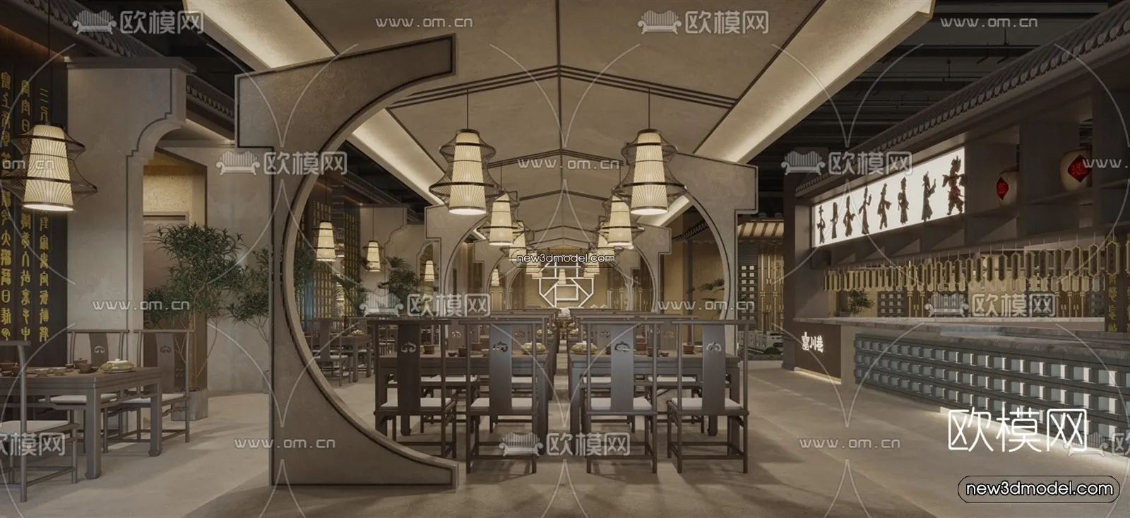 Restaurant and Fastfood 3D Scene - 3D Blocks - 070