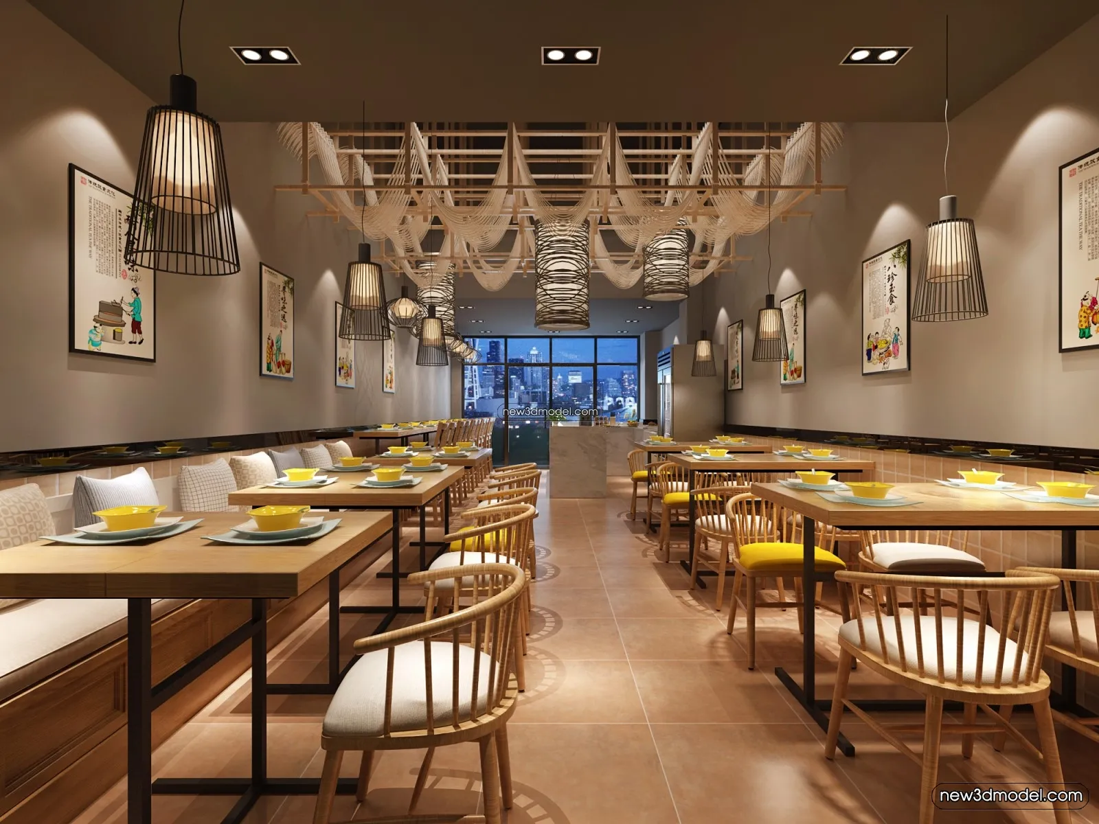 Restaurant and Fastfood 3D Scene - 3D Blocks - 079