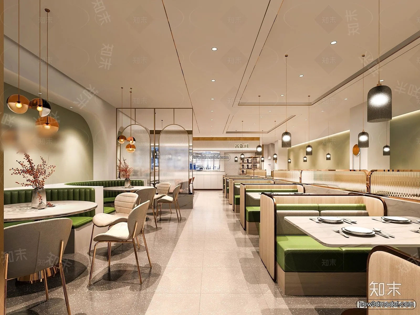 Restaurant and Fastfood 3D Scene - 3D Blocks - 088