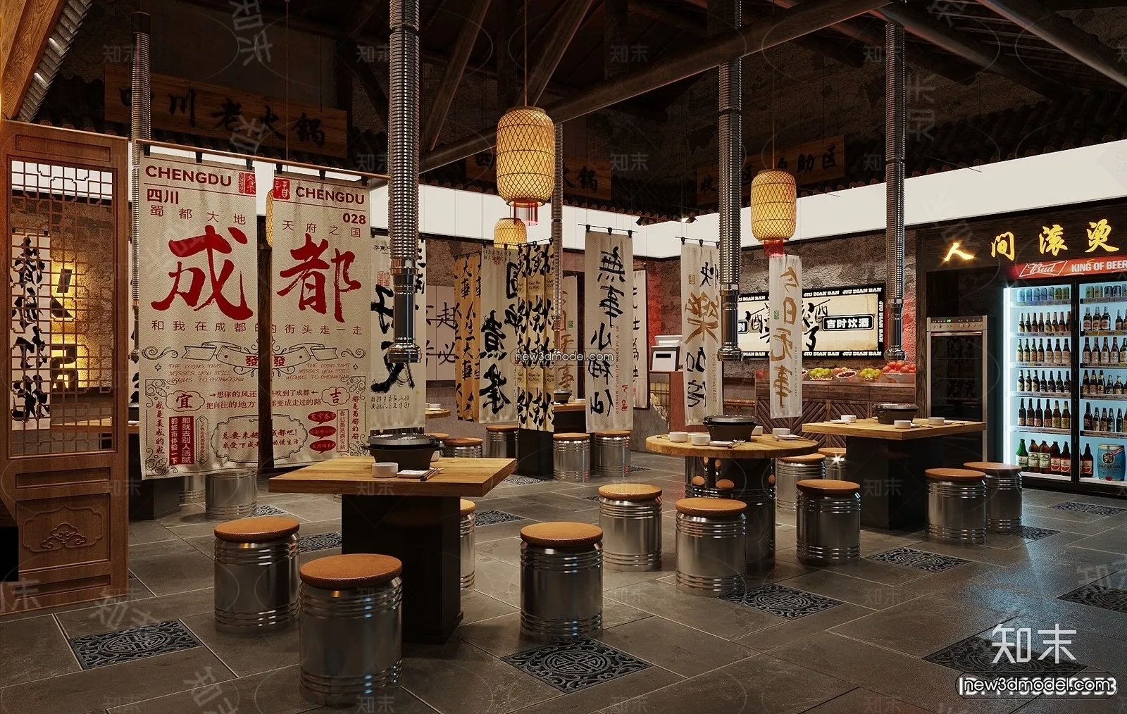 Restaurant and Fastfood 3D Scene - 3D Blocks - 091