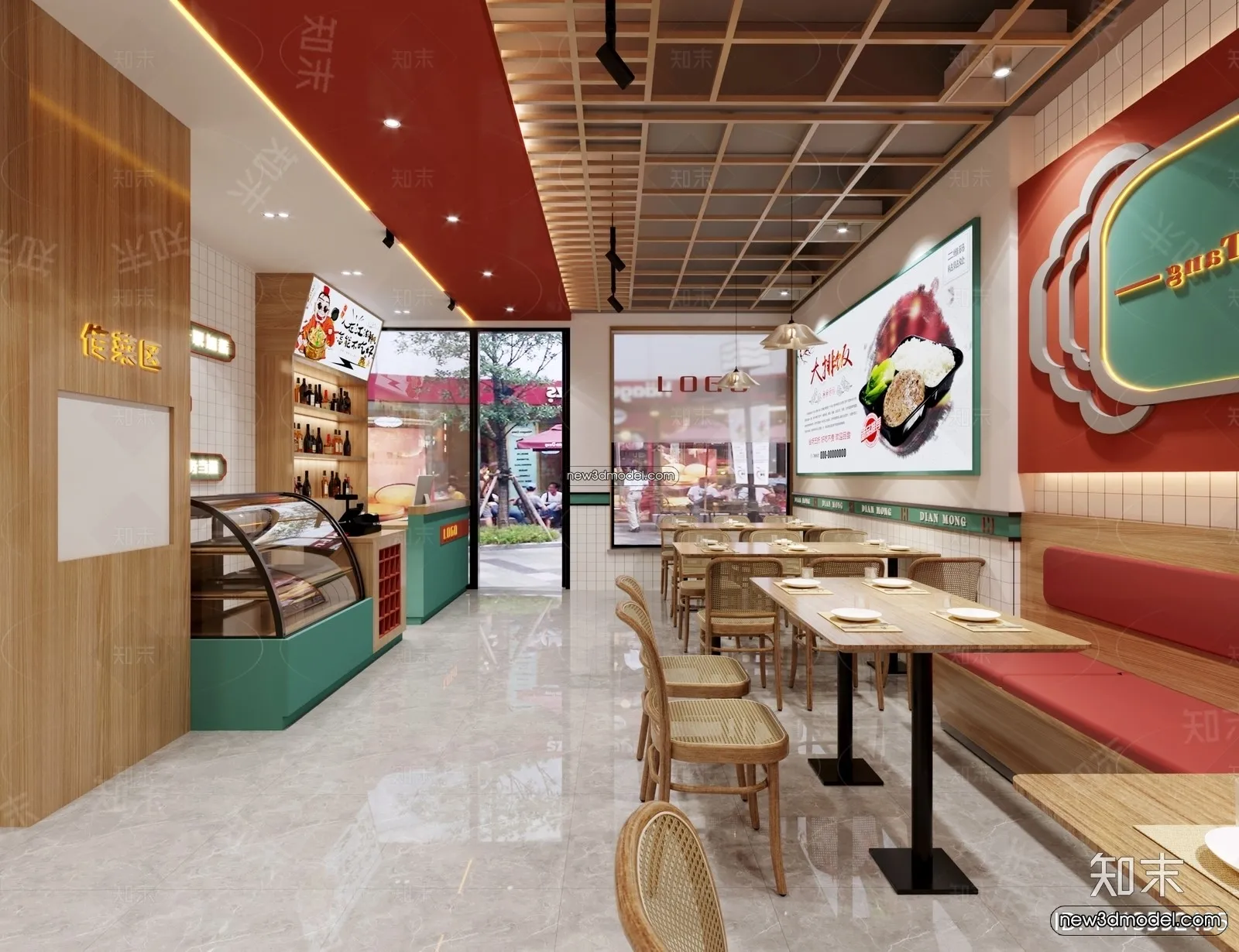 Restaurant and Fastfood 3D Scene - 3D Blocks - 092