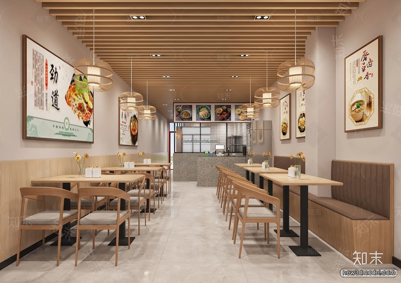 Restaurant and Fastfood 3D Scene - 3D Blocks - 097