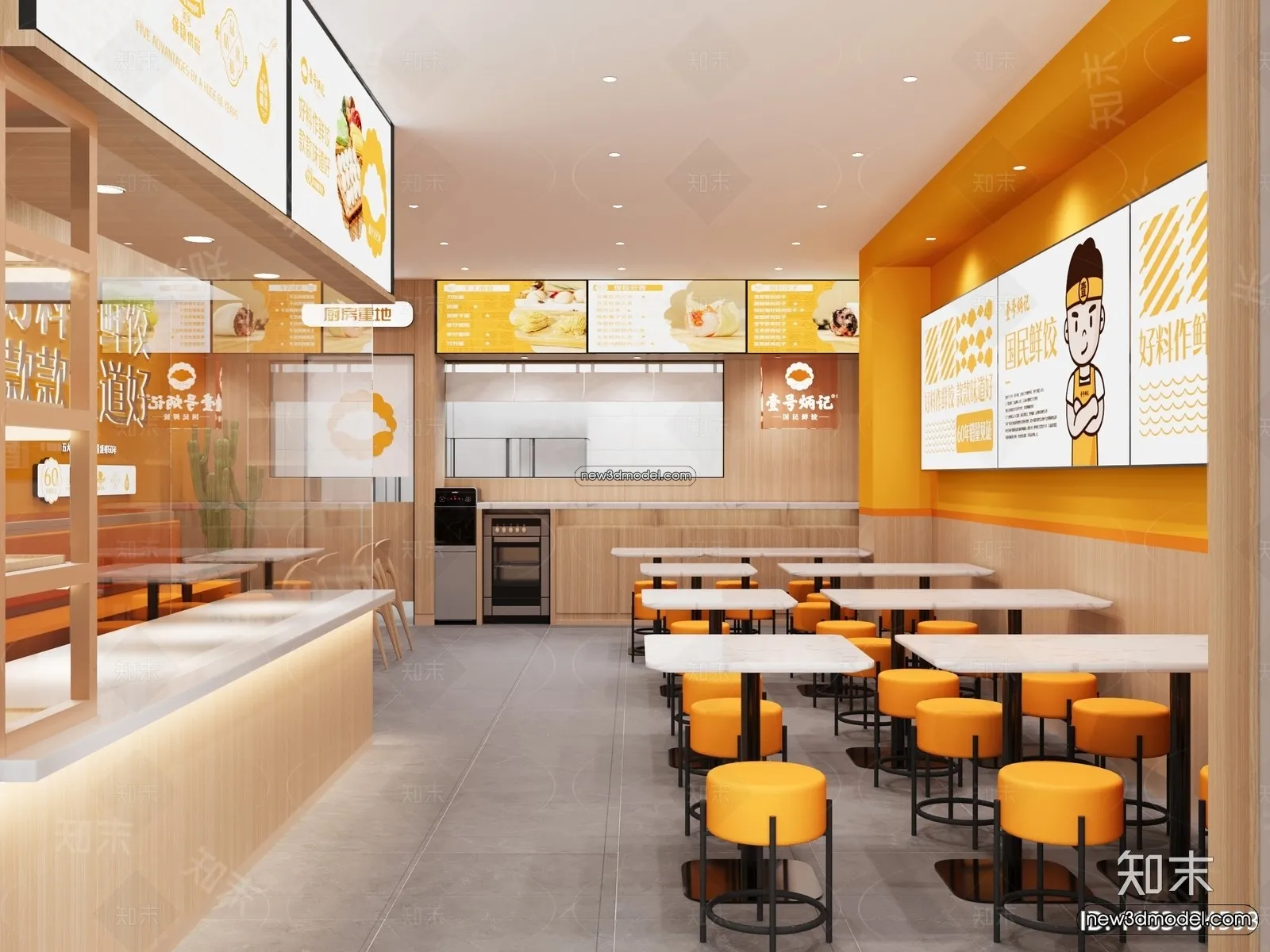 Restaurant and Fastfood 3D Scene - 3D Blocks - 119