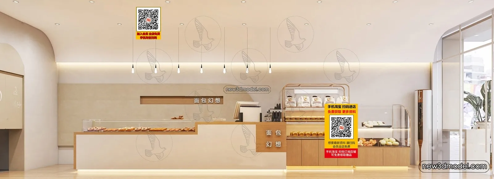 Restaurant and Fastfood 3D Scene - 3D Blocks - 128