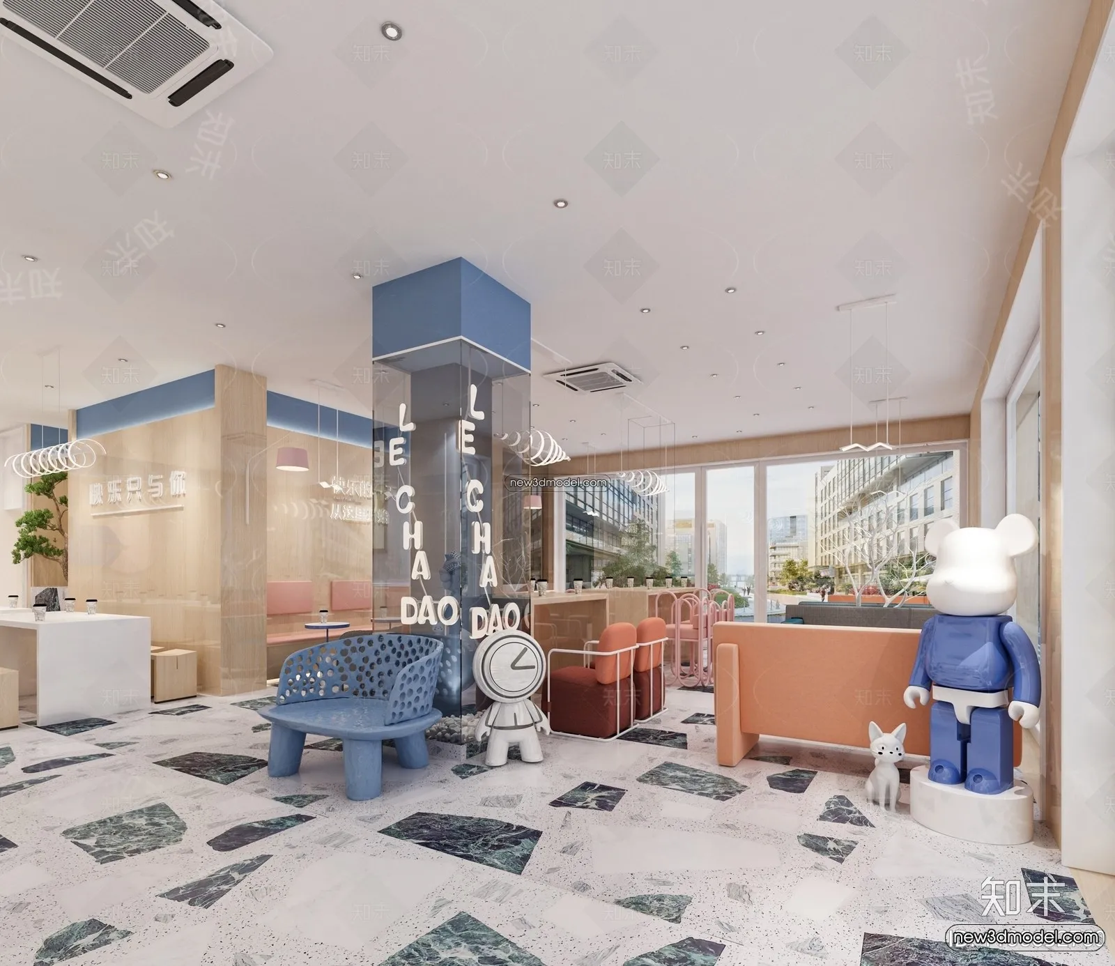 Restaurant and Fastfood 3D Scene - 3D Blocks - 136