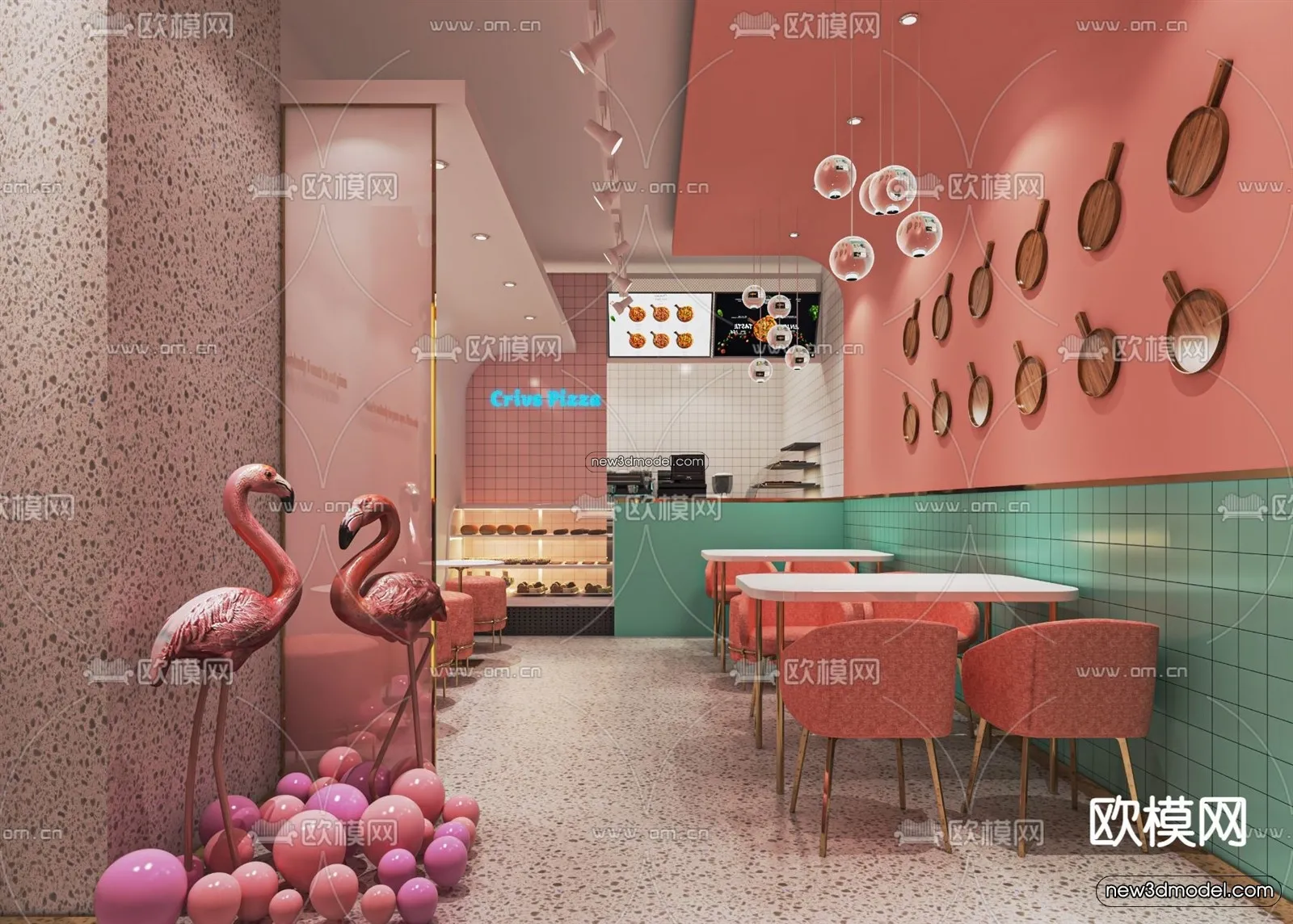 Restaurant and Fastfood 3D Scene - 3D Blocks - 145