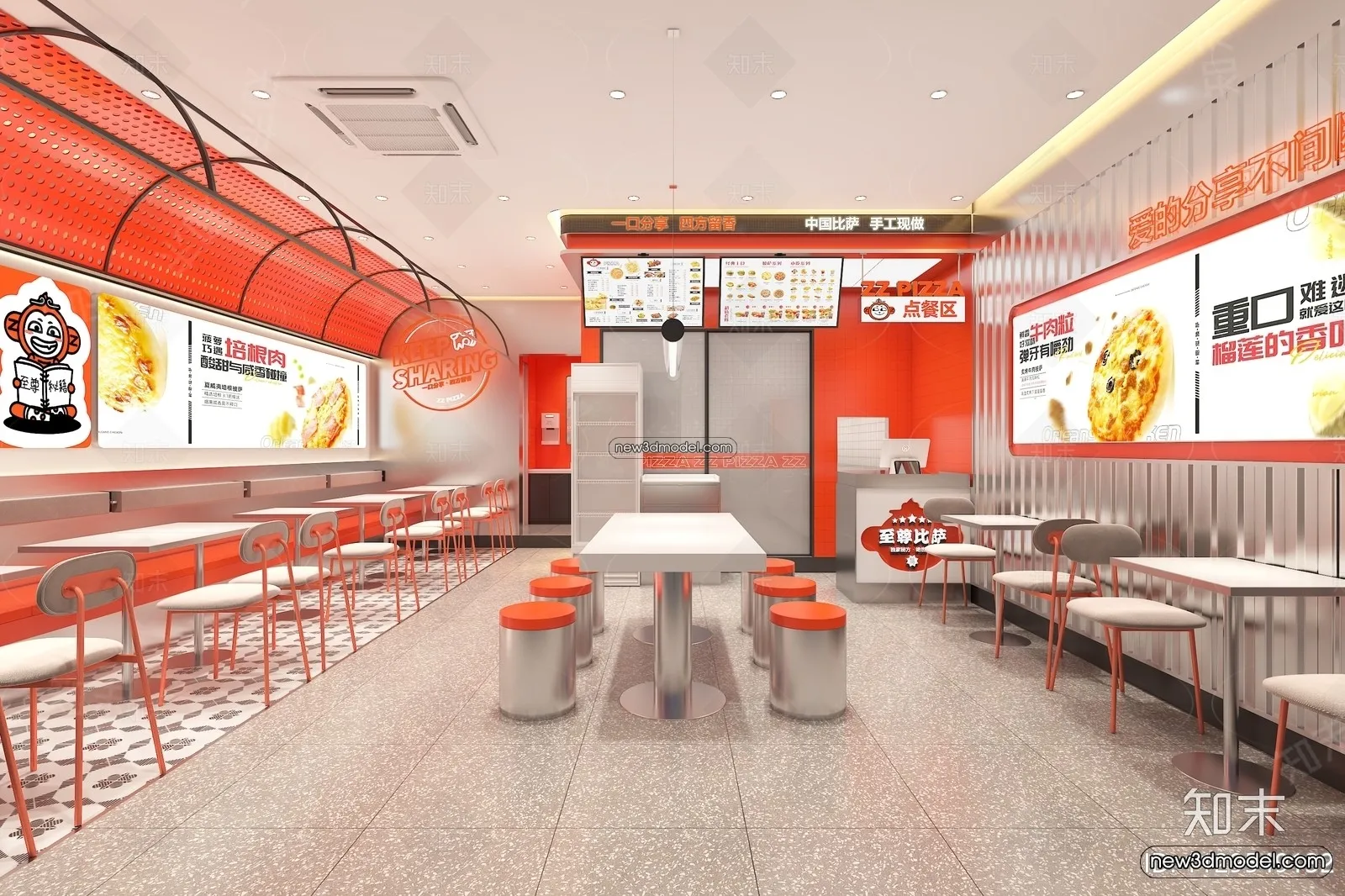 Restaurant and Fastfood 3D Scene - 3D Blocks - 146