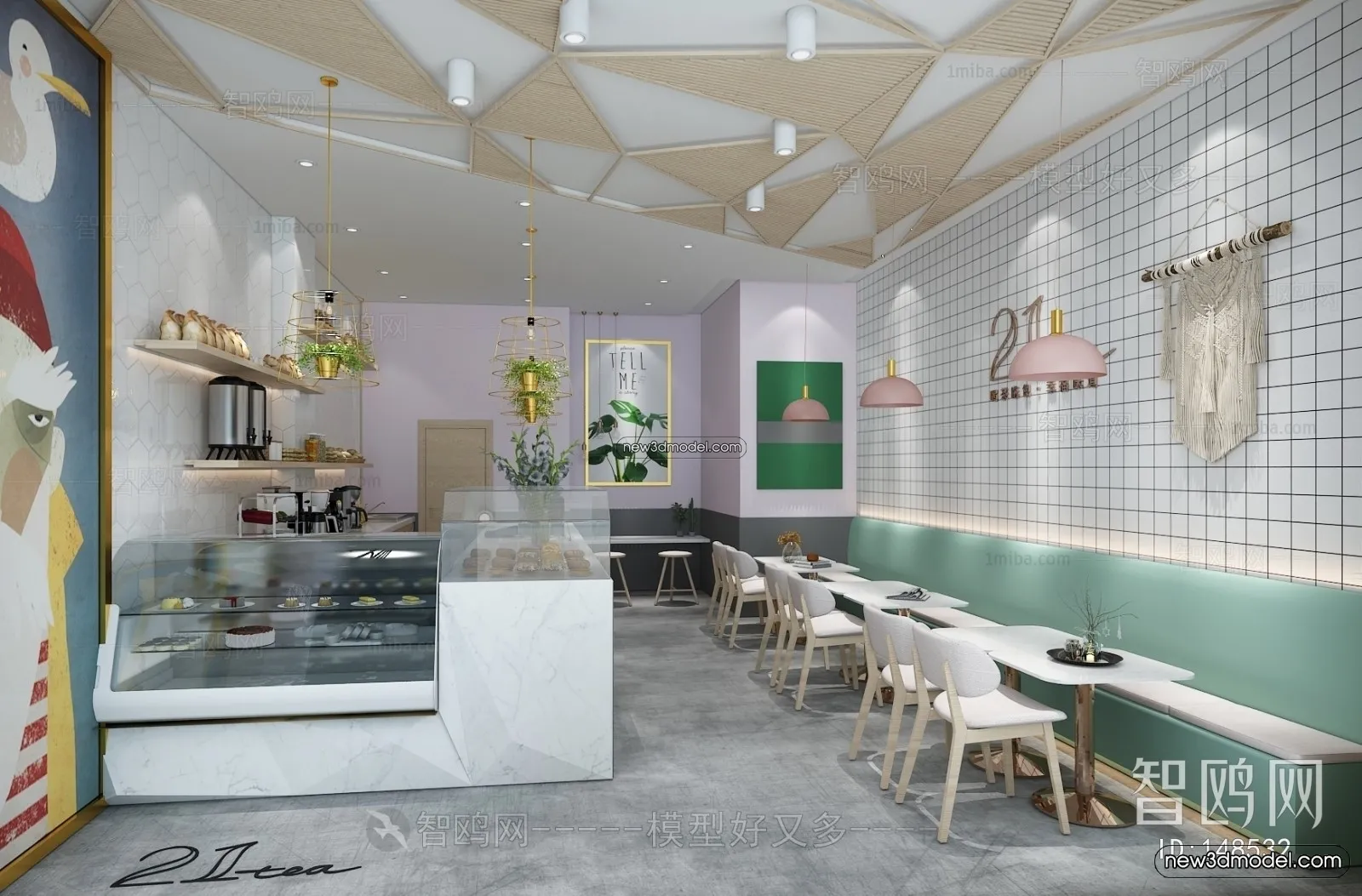 Restaurant and Fastfood 3D Scene - 3D Blocks - 155