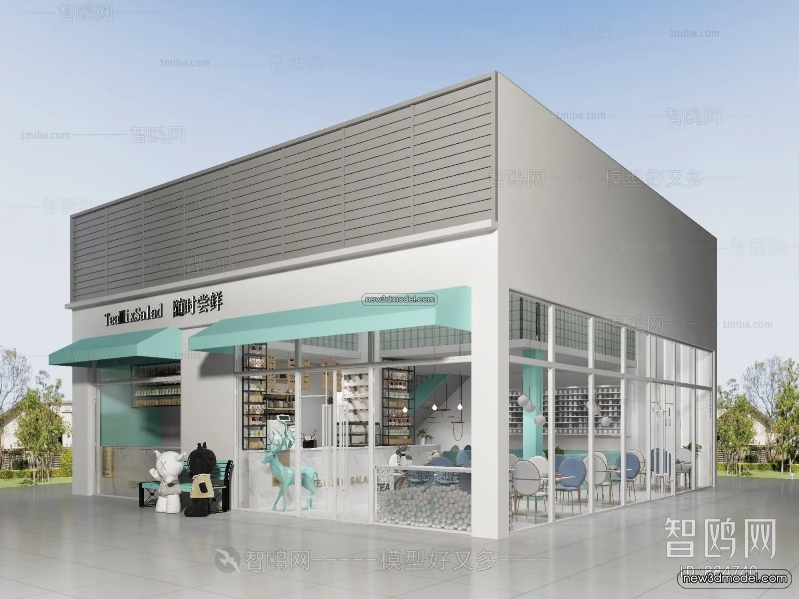 Restaurant and Fastfood 3D Scene - 3D Blocks - 156