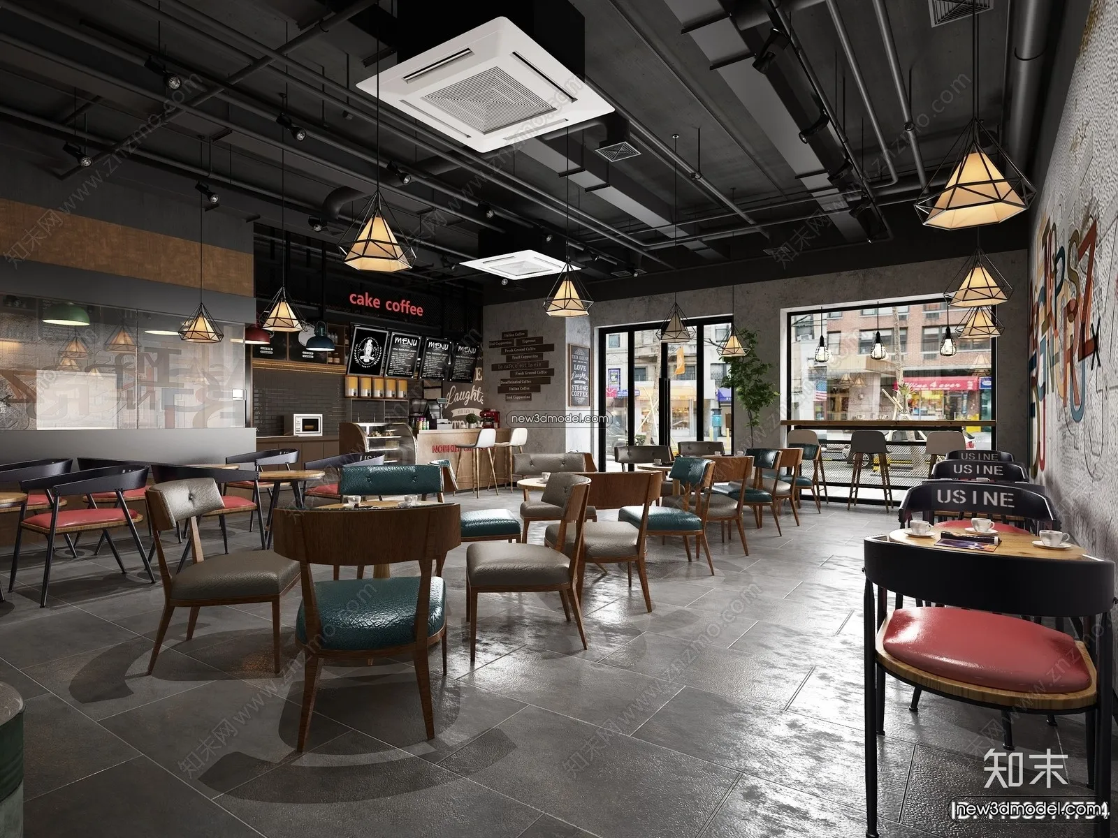 Restaurant and Fastfood 3D Scene - 3D Blocks - 161