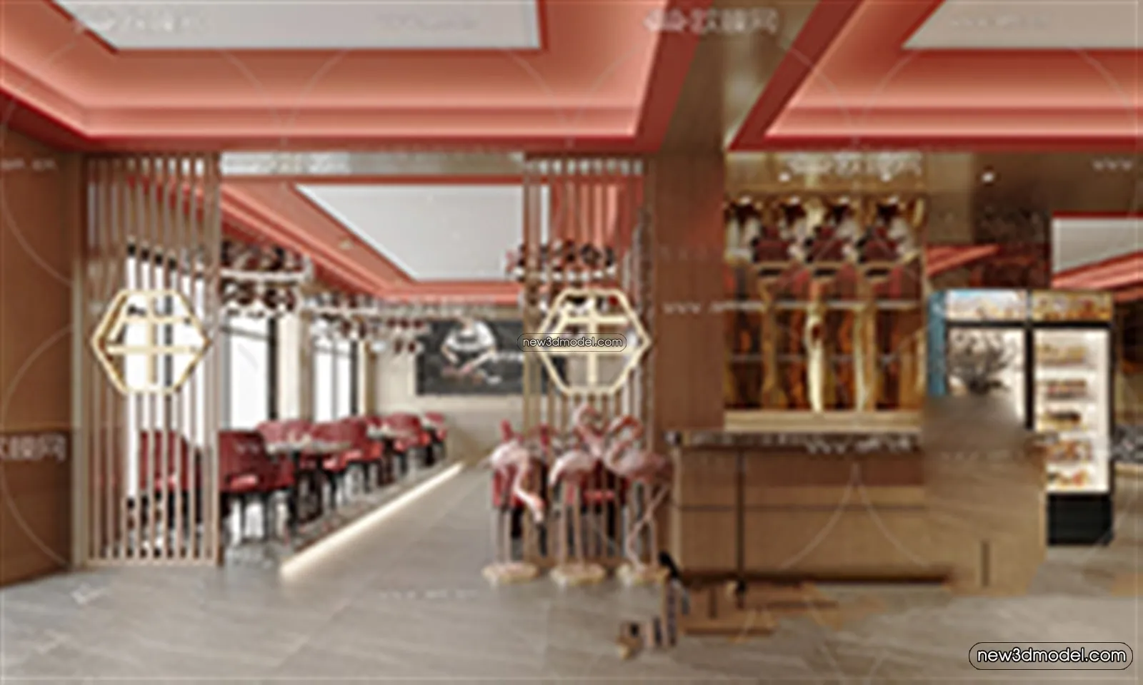 Restaurant and Fastfood 3D Scene - 3D Blocks - 166