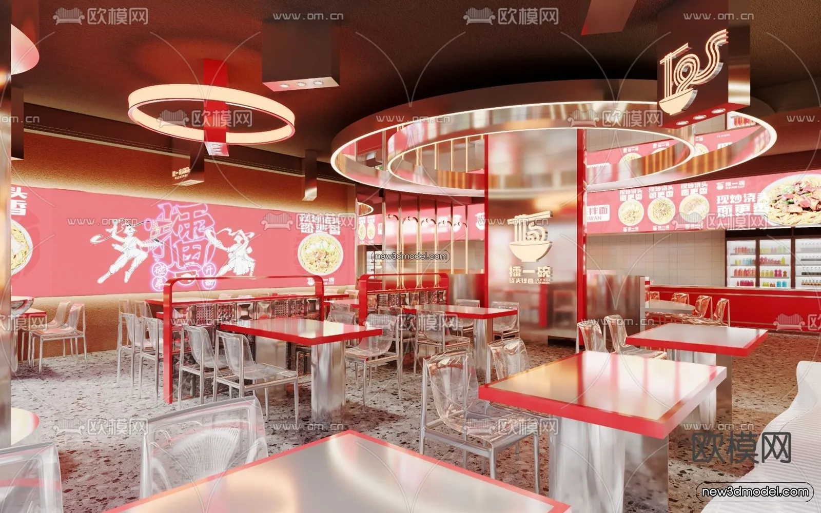 Restaurant and Fastfood 3D Scene - 3D Blocks - 168