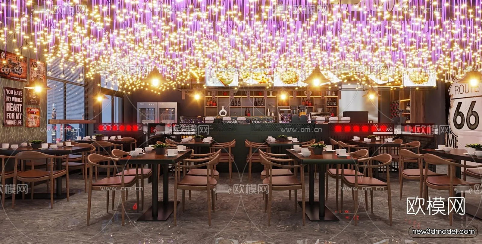 Restaurant and Fastfood 3D Scene - 3D Blocks - 206