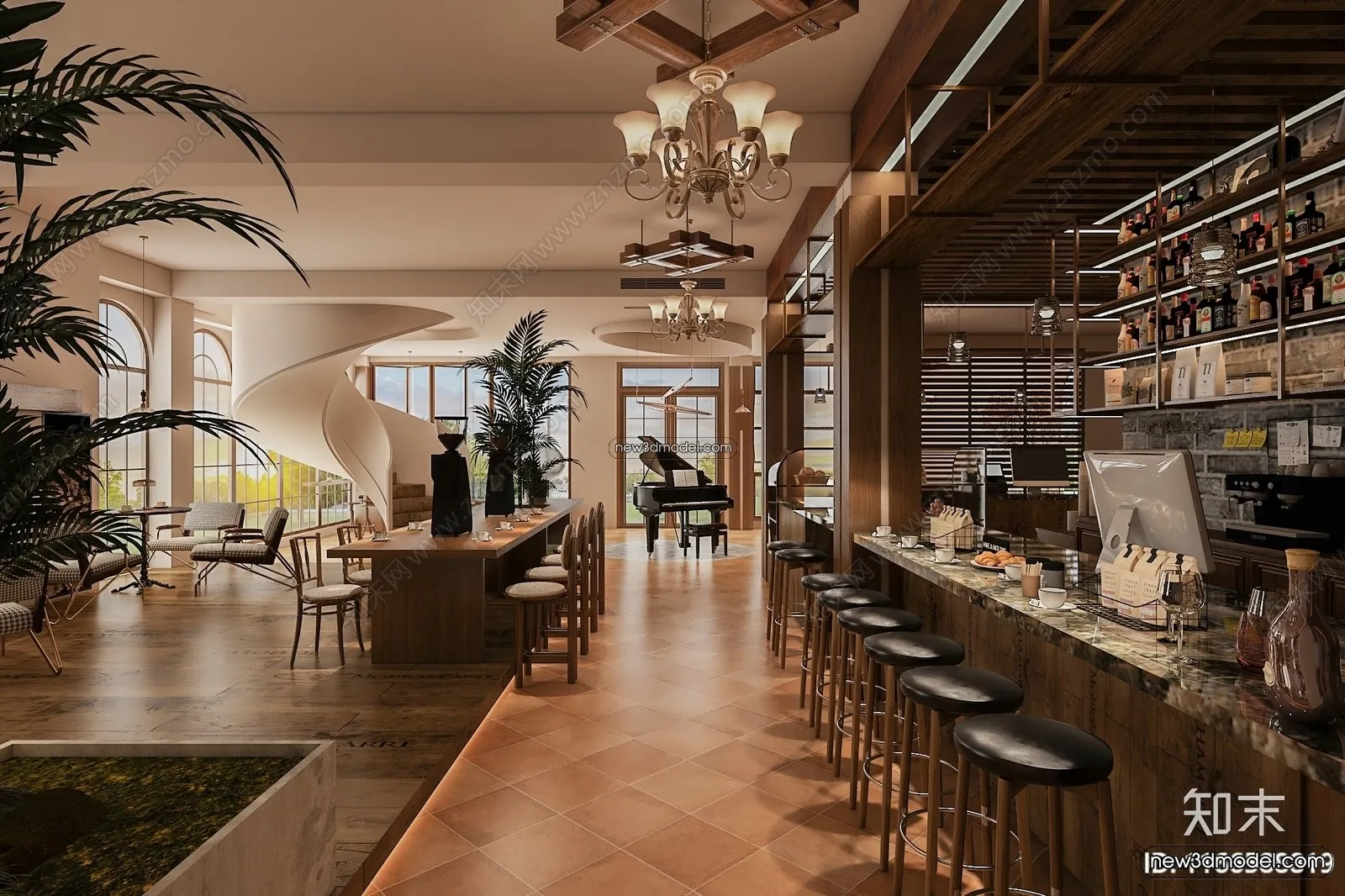 Restaurant and Fastfood 3D Scene - 3D Blocks - 214