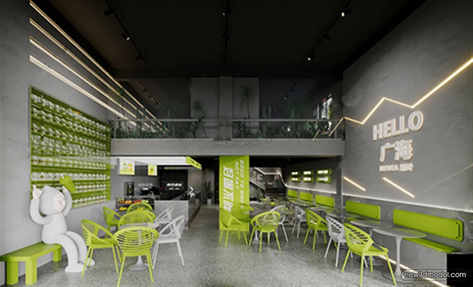 Restaurant and Fastfood 3D Scene - 3D Blocks - 244