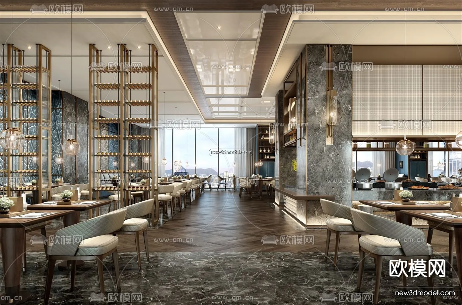 Restaurant and Fastfood 3D Scene - 3D Blocks - 247