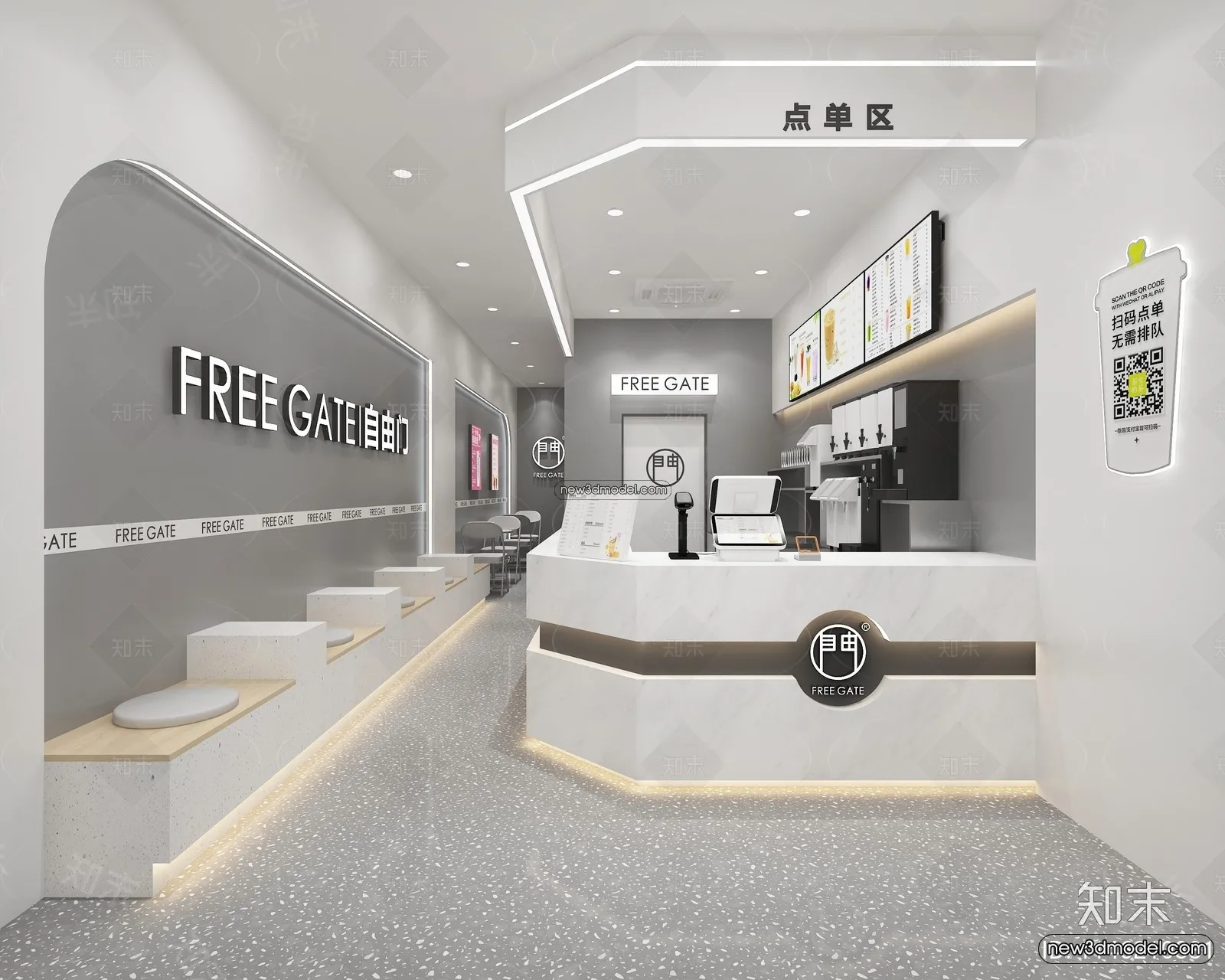 Restaurant and Fastfood 3D Scene - 3D Blocks - 270