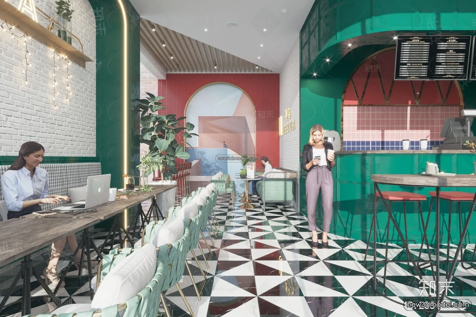 Restaurant and Fastfood 3D Scene - 3D Blocks - 298