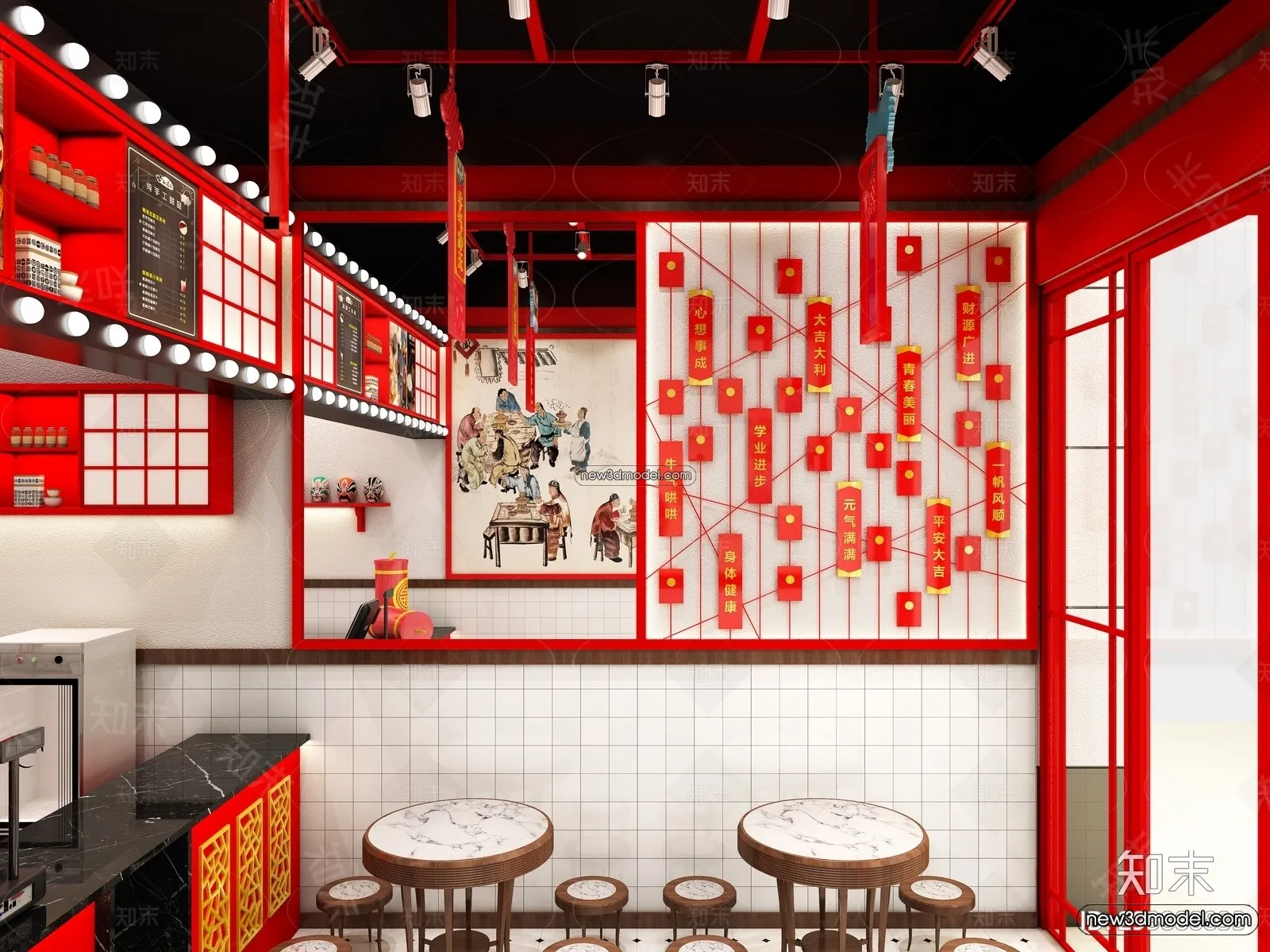 Restaurant and Fastfood 3D Scene - 3D Blocks - 302