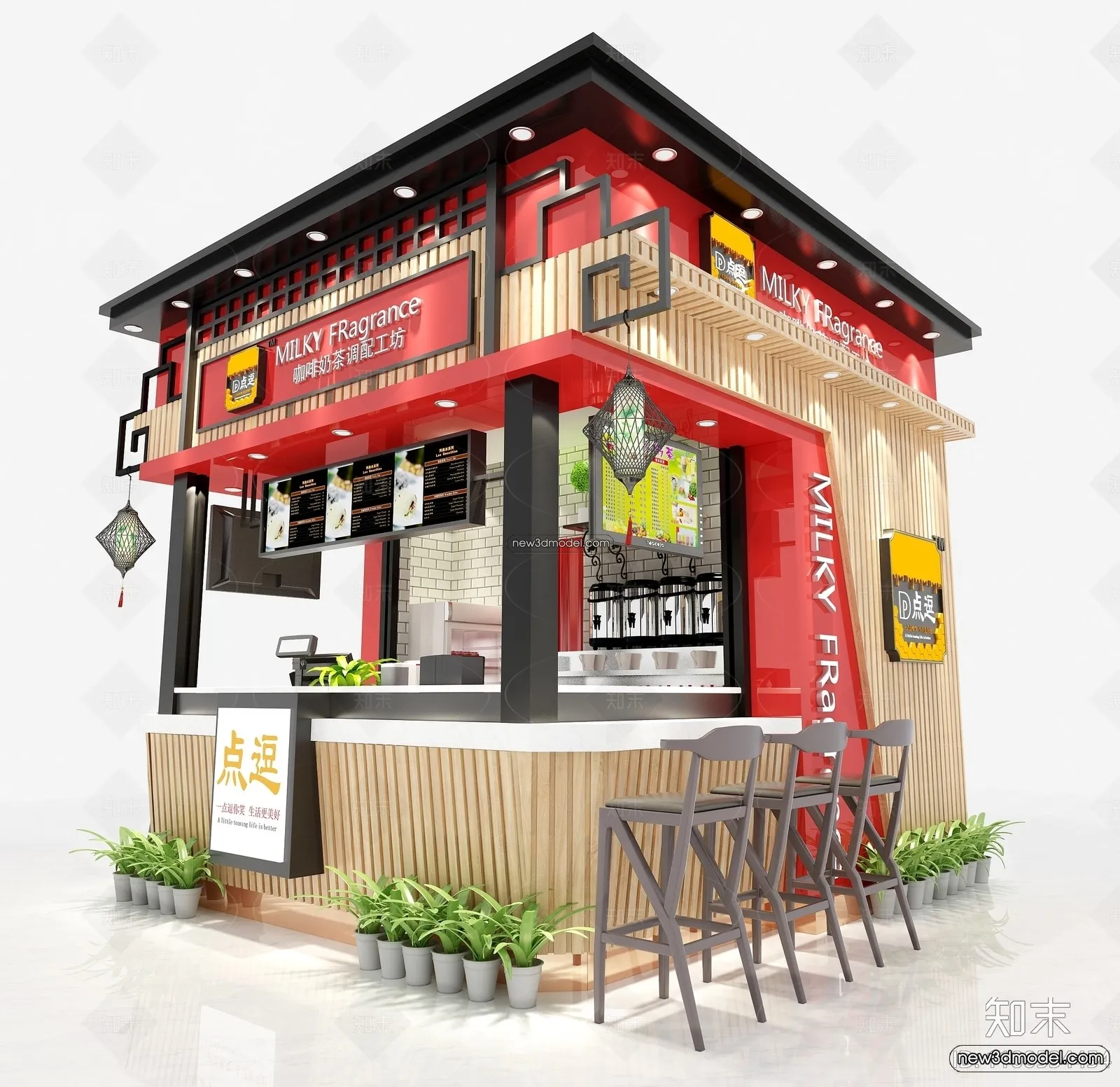 Restaurant and Fastfood 3D Scene - 3D Blocks - 303