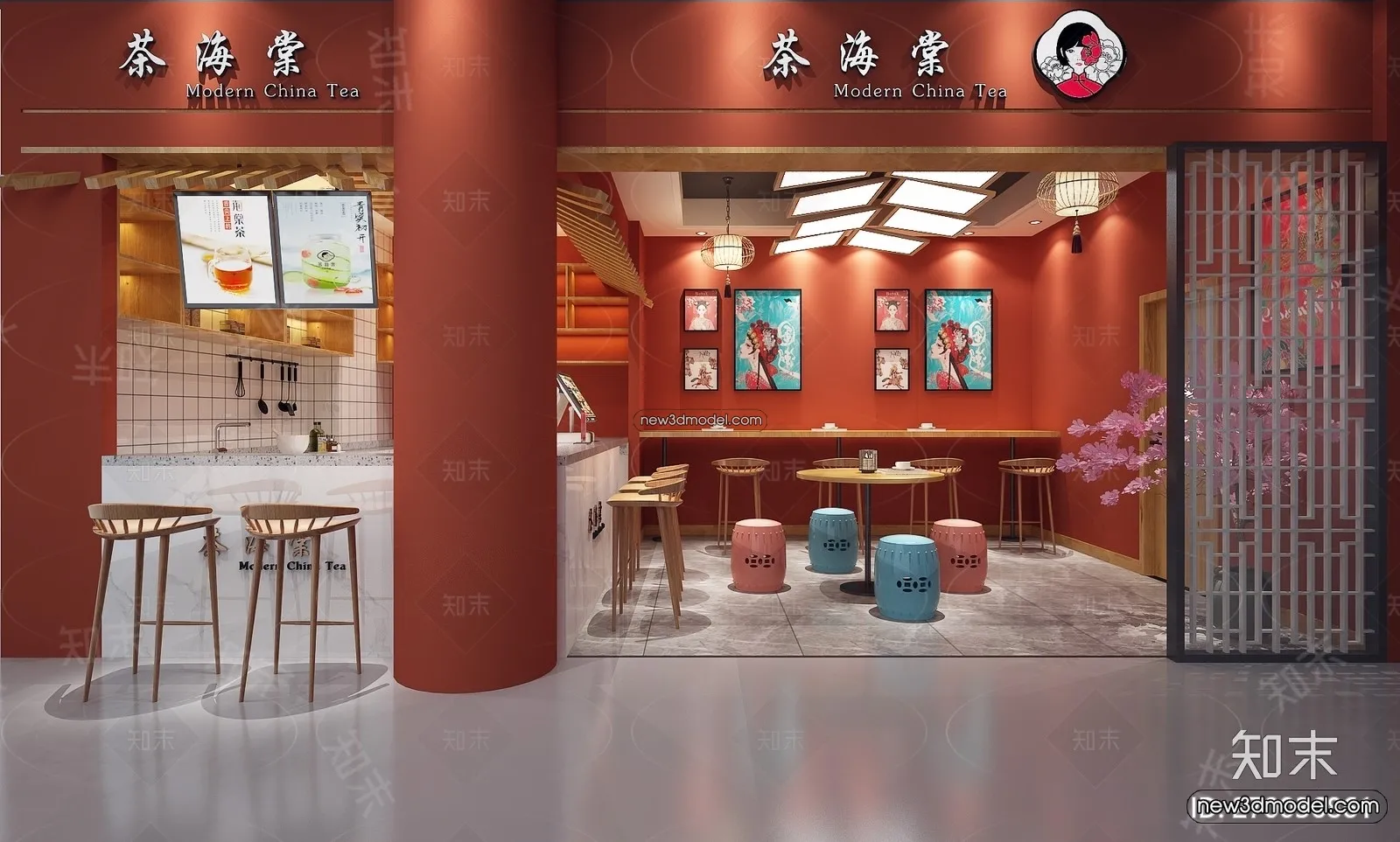 Restaurant and Fastfood 3D Scene - 3D Blocks - 305