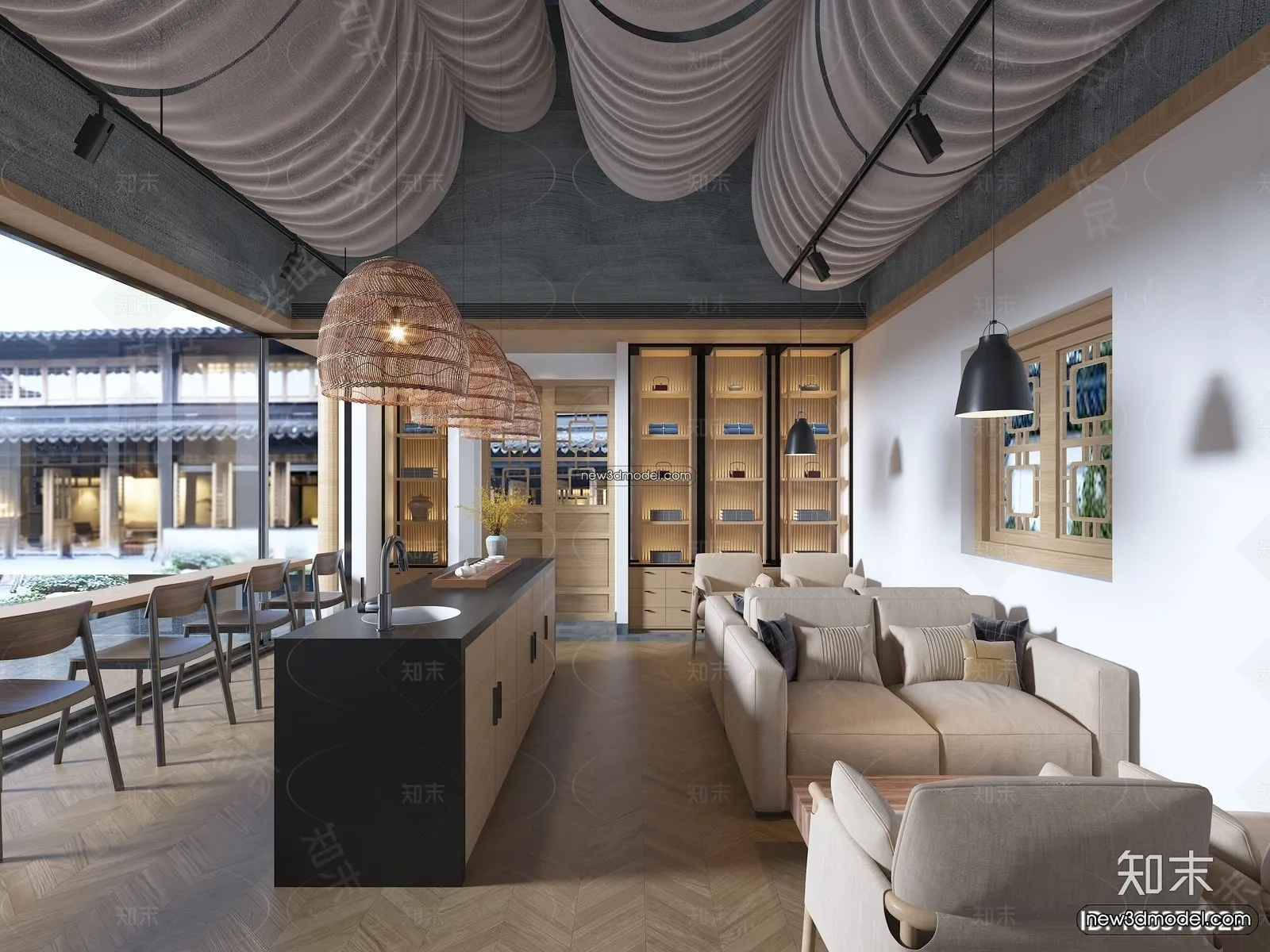 Restaurant and Fastfood 3D Scene - 3D Blocks - 318