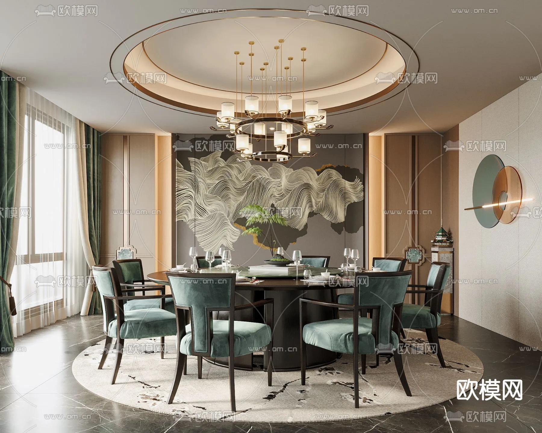 RESTAURANT & COFFEE SHOP - 3D Model For Interior Design - 10643