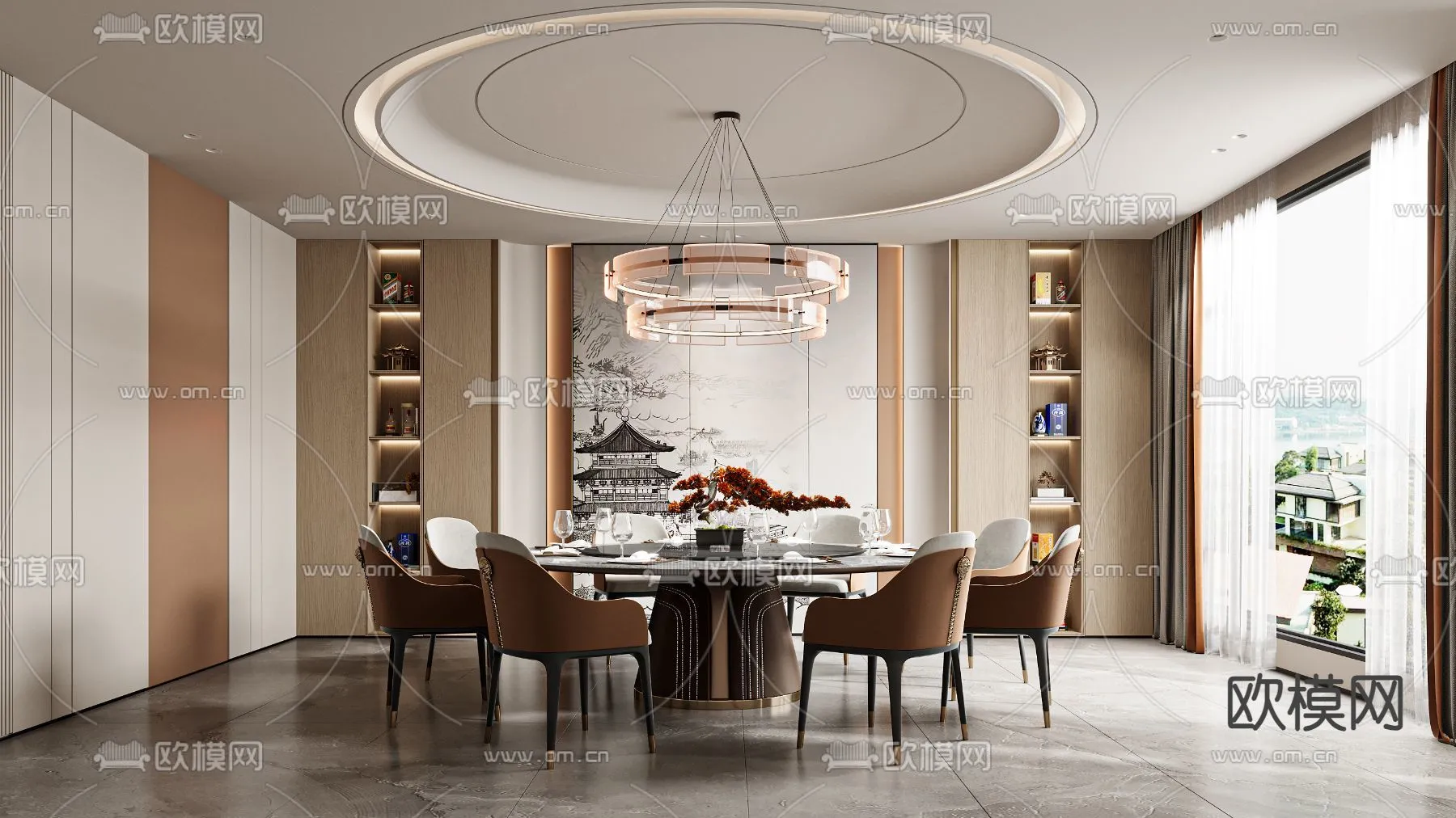 RESTAURANT & COFFEE SHOP - 3D Model For Interior Design - 10644