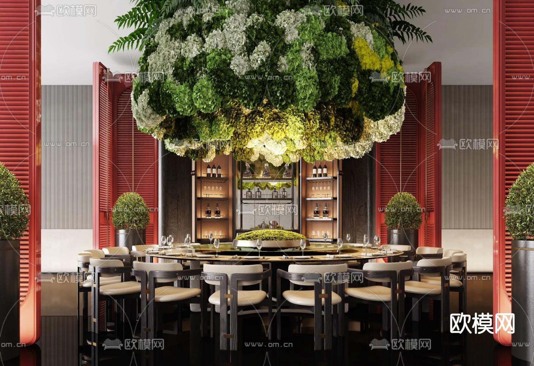 RESTAURANT & COFFEE SHOP - 3D Model For Interior Design - 10648