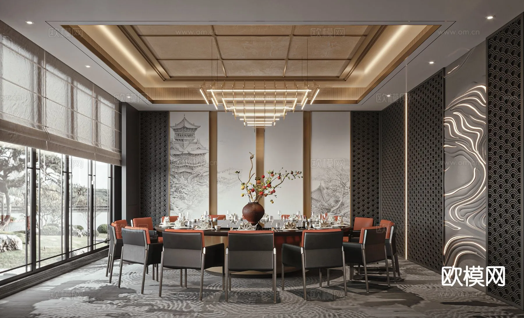 RESTAURANT & COFFEE SHOP - 3D Model For Interior Design - 10652