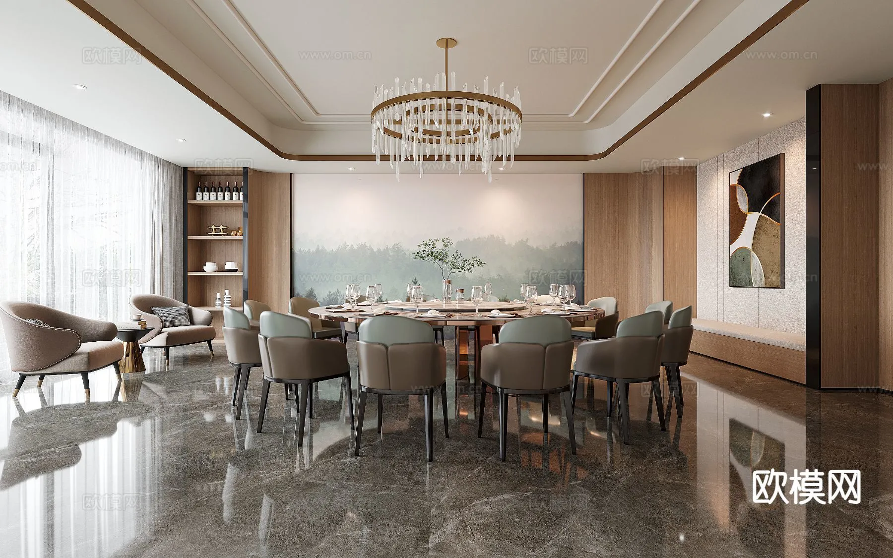 RESTAURANT & COFFEE SHOP - 3D Model For Interior Design - 10661