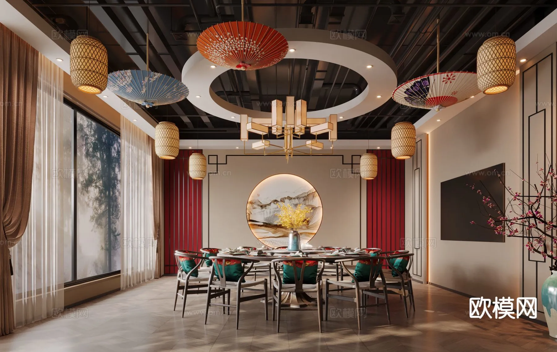 RESTAURANT & COFFEE SHOP - 3D Model For Interior Design - 10676