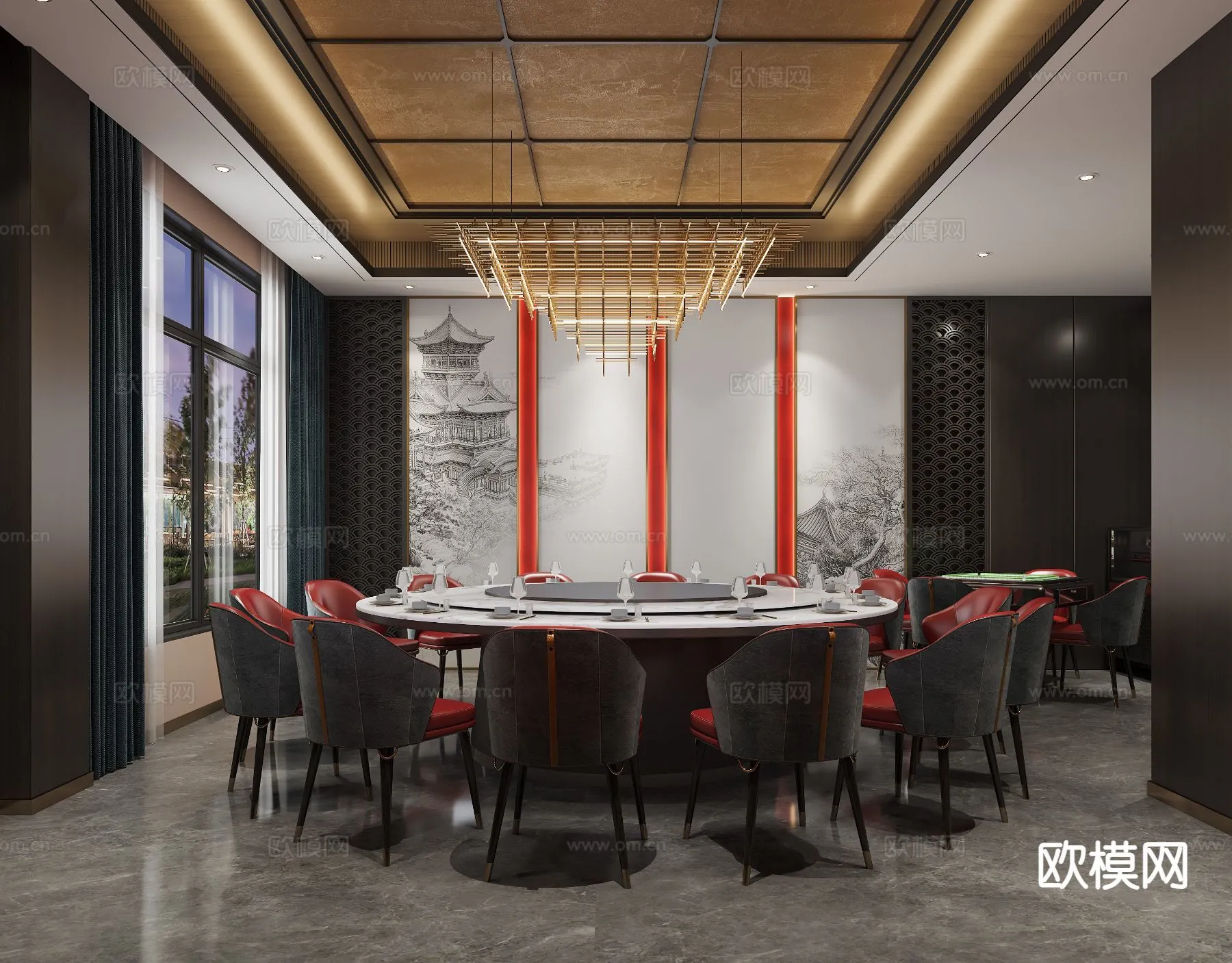 RESTAURANT & COFFEE SHOP - 3D Model For Interior Design - 10678