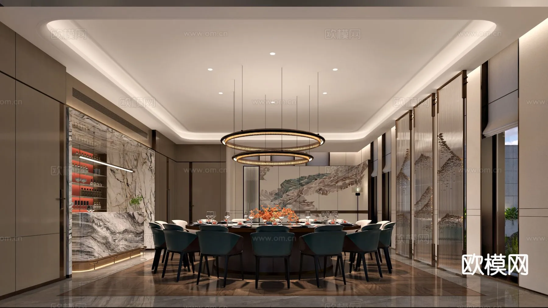 RESTAURANT & COFFEE SHOP - 3D Model For Interior Design - 10680