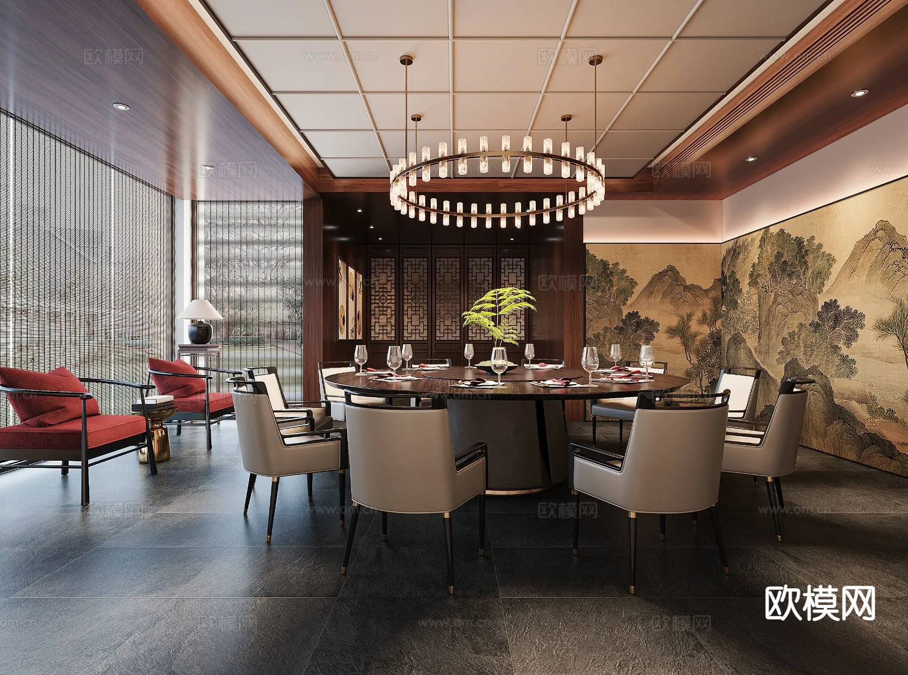 RESTAURANT & COFFEE SHOP - 3D Model For Interior Design - 10681