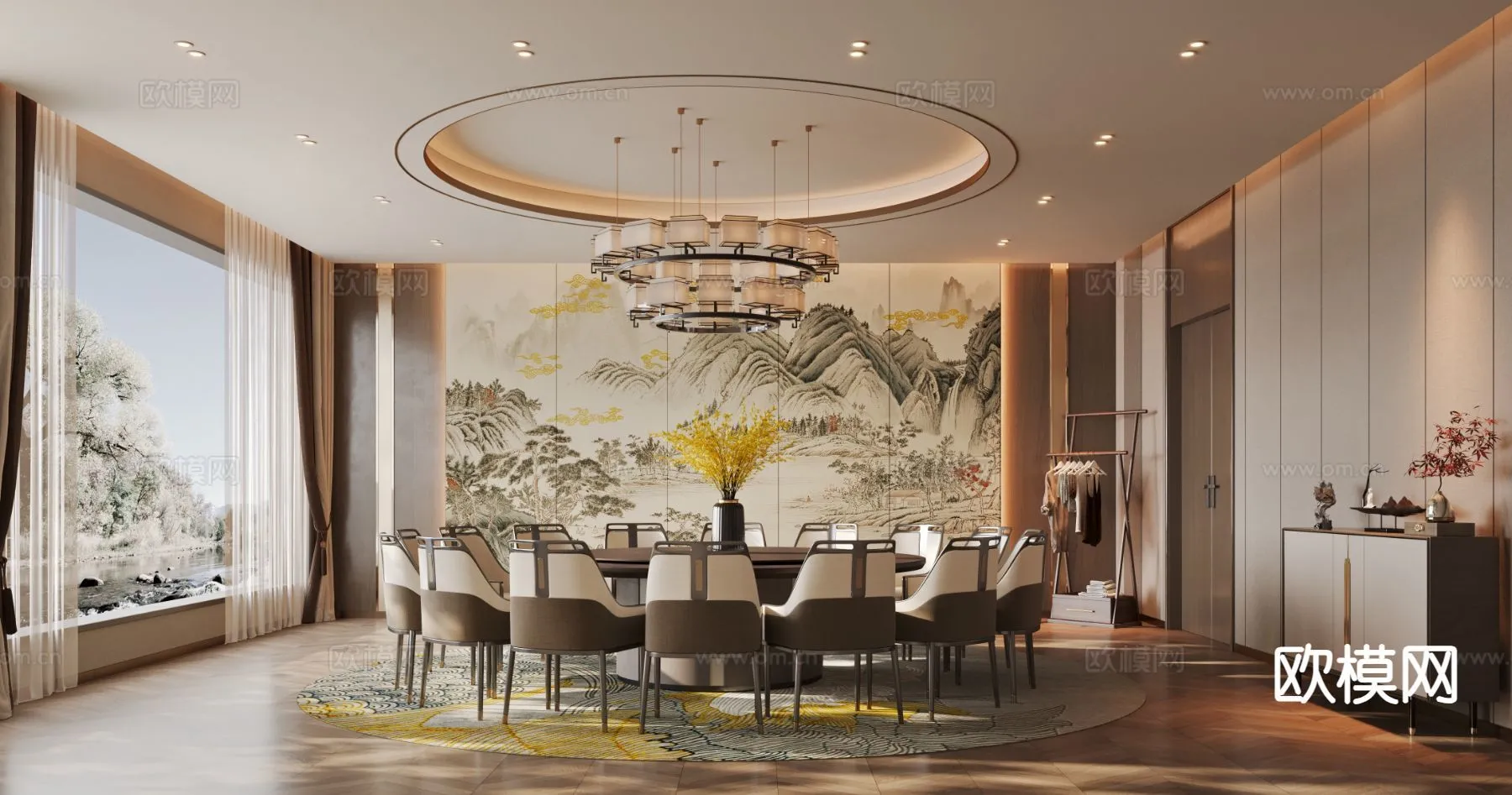 RESTAURANT & COFFEE SHOP - 3D Model For Interior Design - 10689