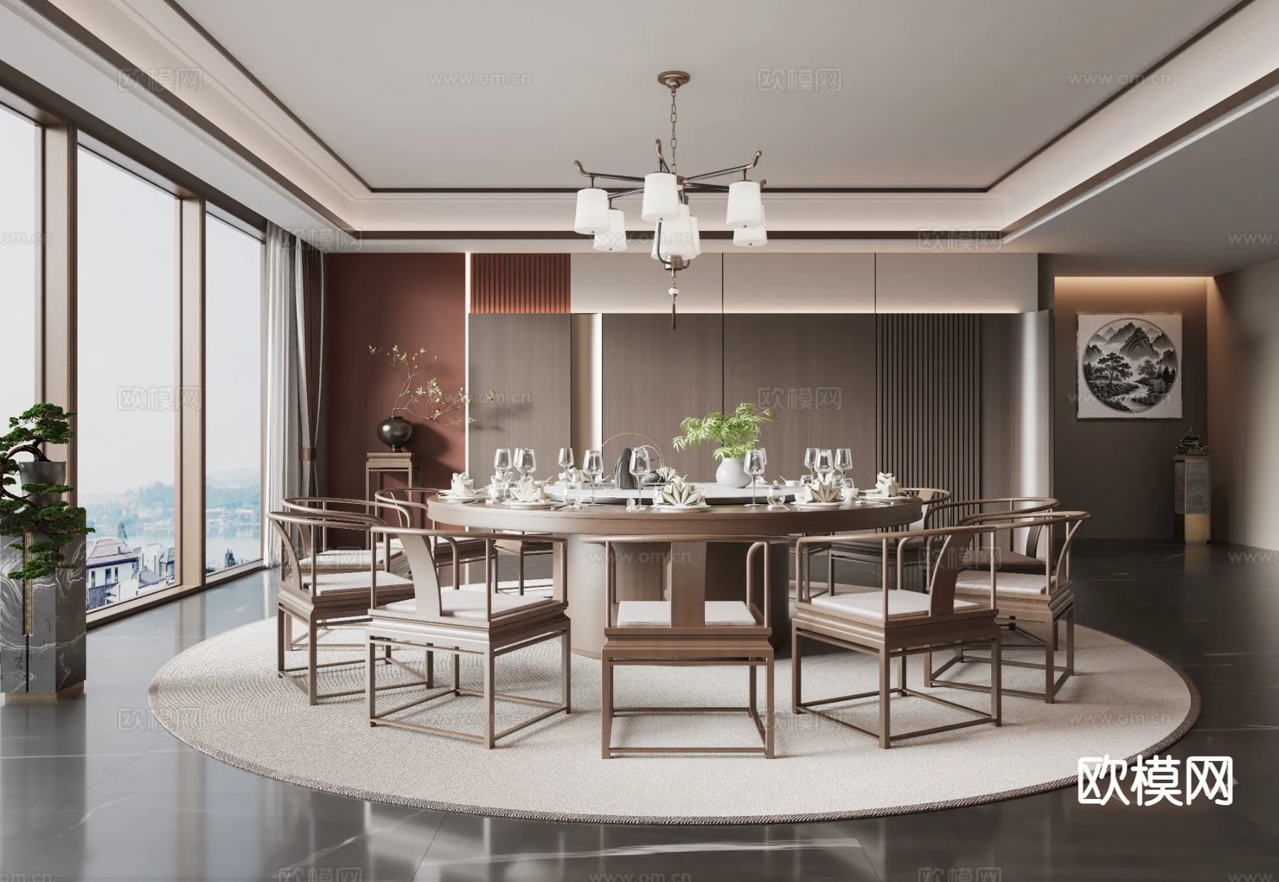 RESTAURANT & COFFEE SHOP - 3D Model For Interior Design - 10692