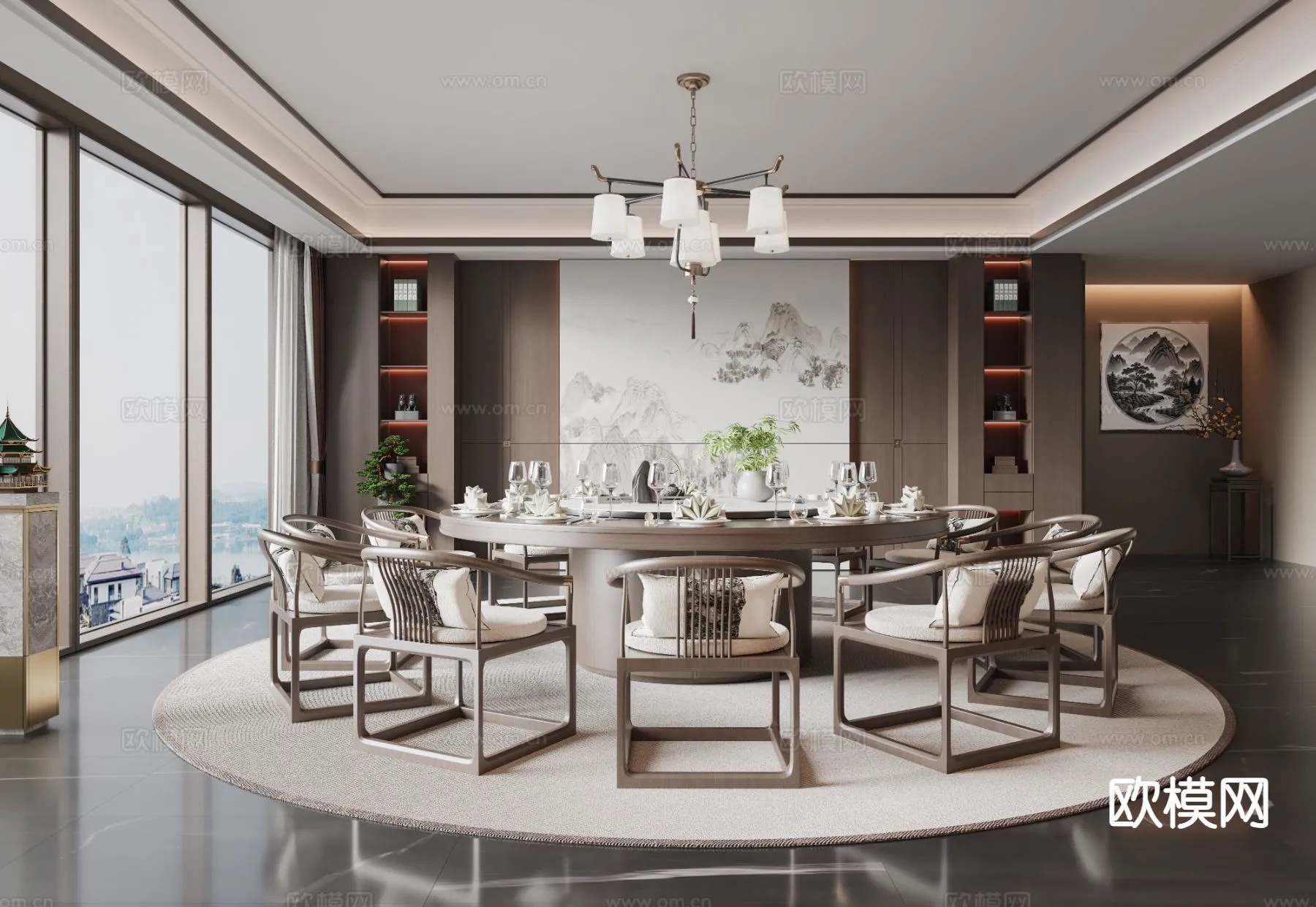 RESTAURANT & COFFEE SHOP - 3D Model For Interior Design - 10693