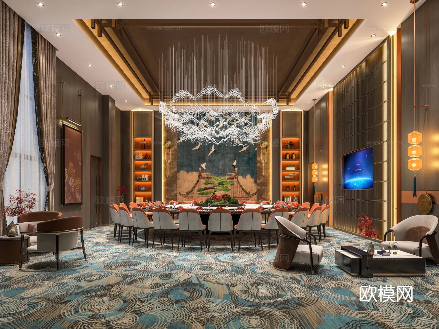 RESTAURANT & COFFEE SHOP - 3D Model For Interior Design - 10713