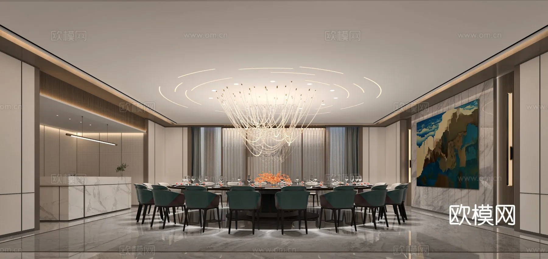 RESTAURANT & COFFEE SHOP - 3D Model For Interior Design - 10714