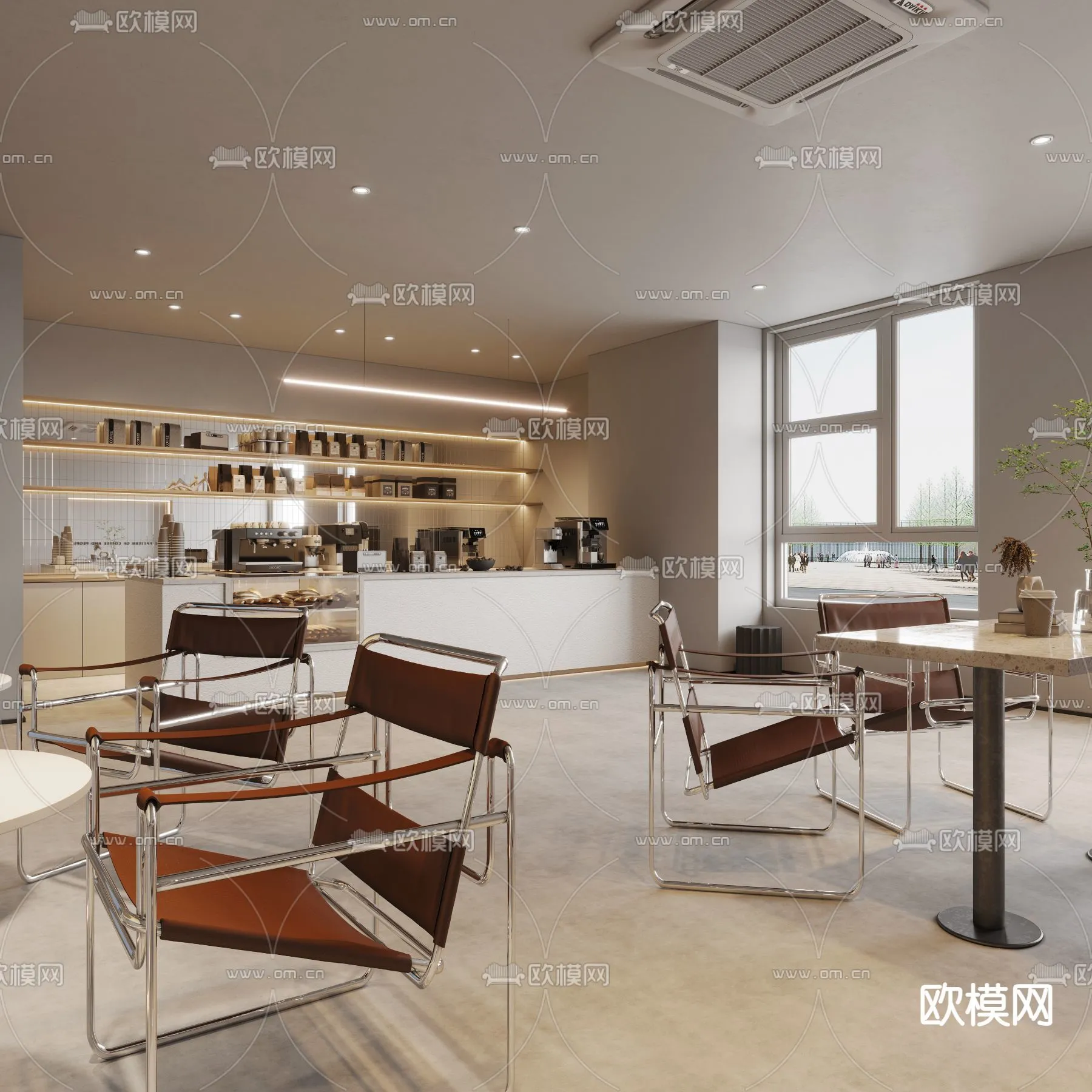 RESTAURANT & COFFEE SHOP - 3D Model For Interior Design - 1108