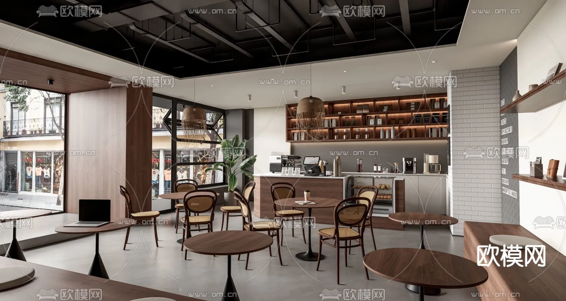 RESTAURANT & COFFEE SHOP - 3D Model For Interior Design - 1109
