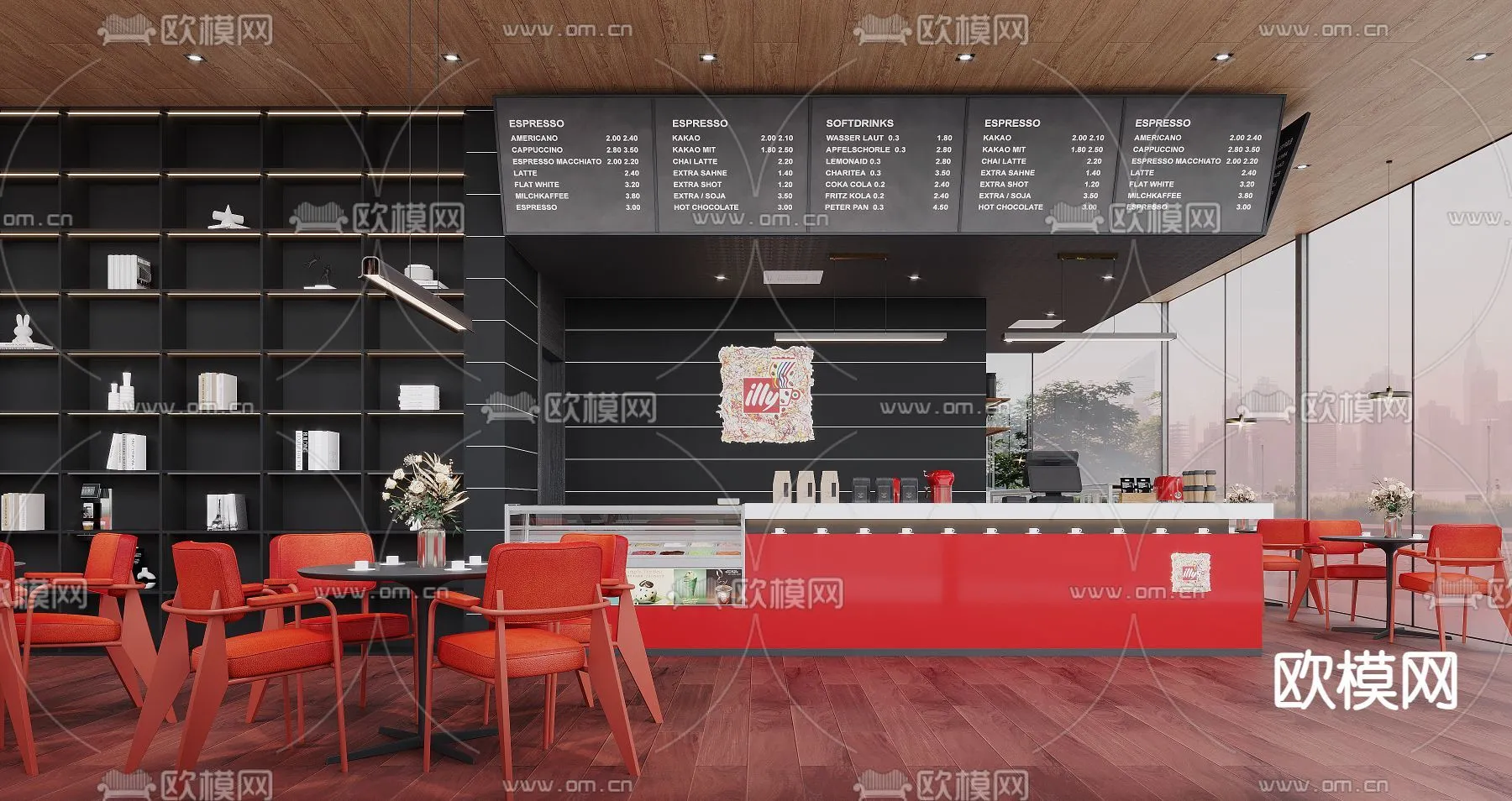 RESTAURANT & COFFEE SHOP - 3D Model For Interior Design - 1112