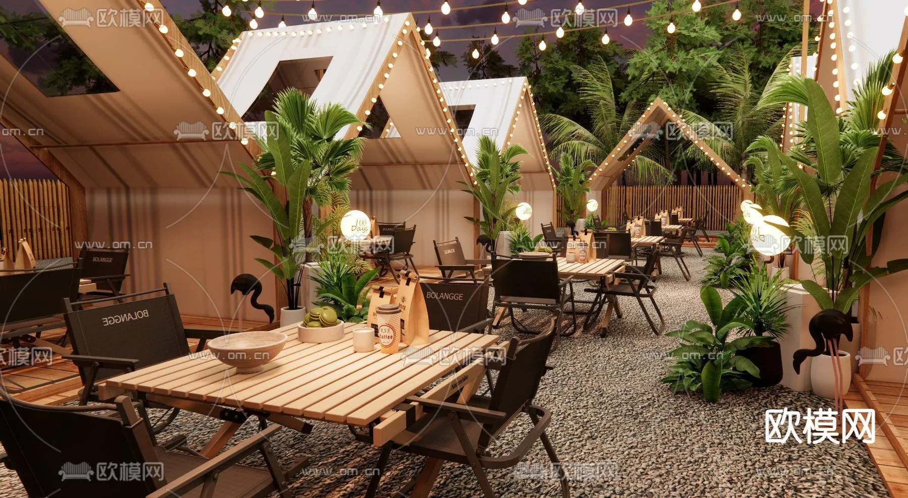 RESTAURANT & COFFEE SHOP - 3D Model For Interior Design - 1114