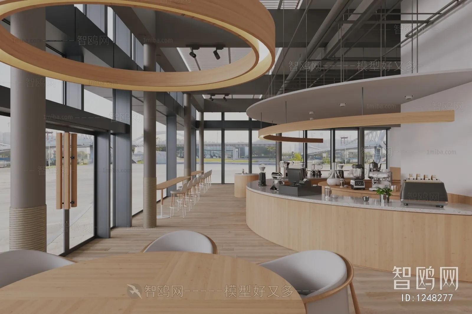 RESTAURANT & COFFEE SHOP - 3D Model For Interior Design - 1116