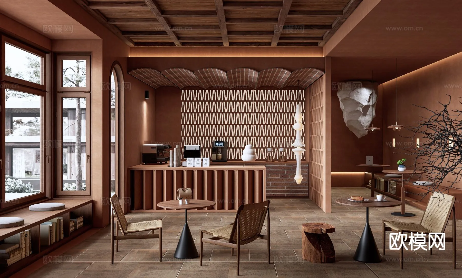 RESTAURANT & COFFEE SHOP - 3D Model For Interior Design - 1121